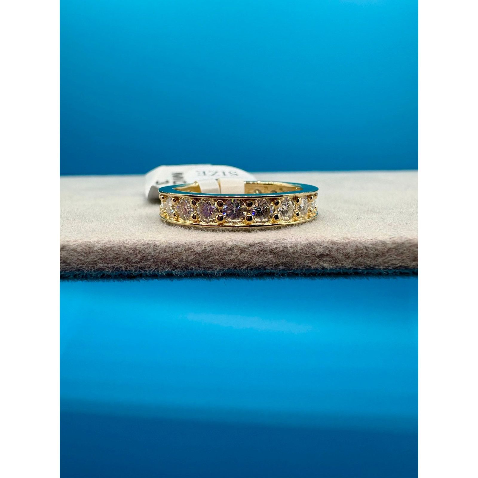 Jewelry Sz 7.5 - 3CTW Moissanite Eternity Ring -18K Vermeil over 925 Size ONE SIZE - 3 Thumbnail