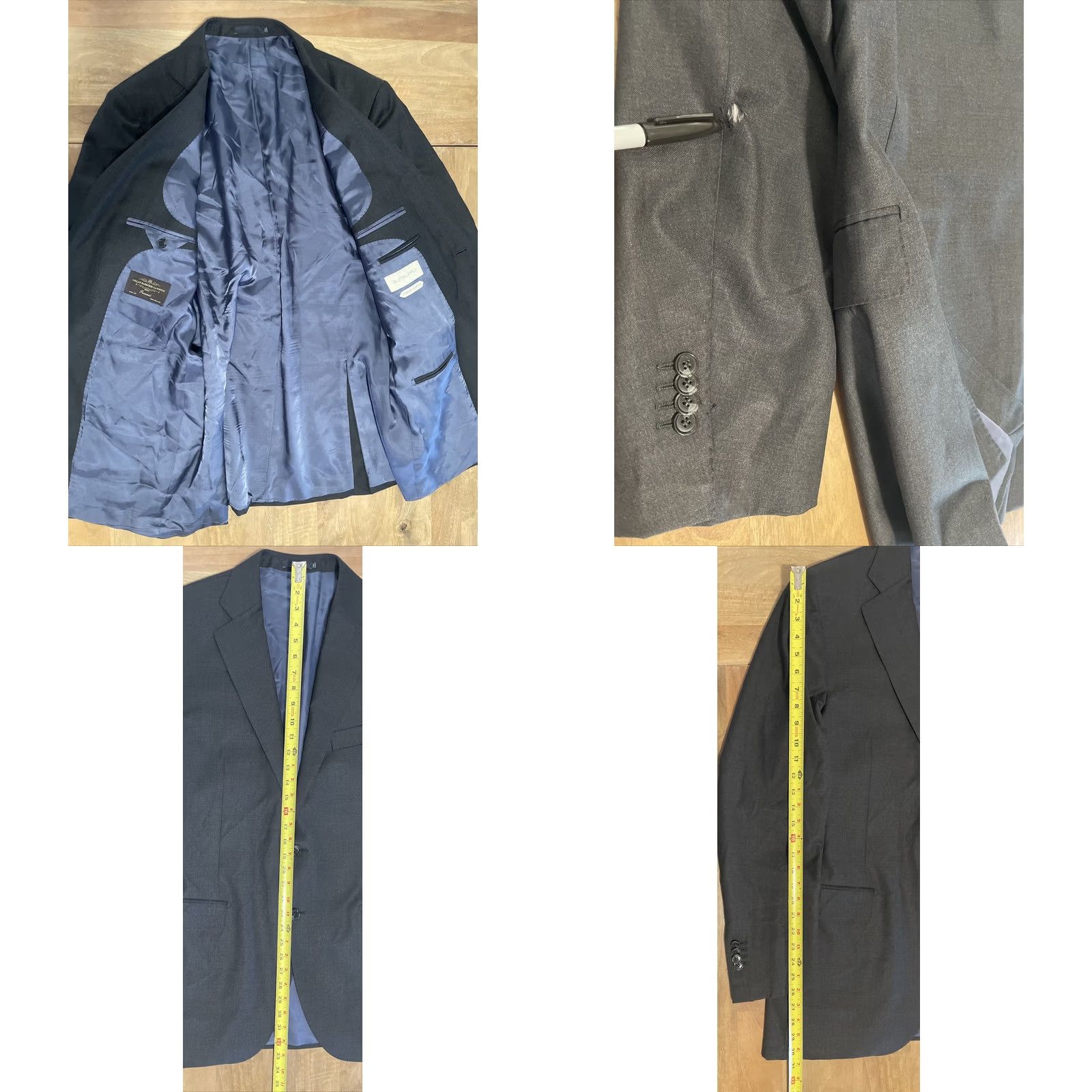 Suitsupply Suitsupply Blazer Lazio Slim Dark Gray Wool Super 110s Vitale Barberis Canonico 44L Mens Size 44R - 8 Thumbnail