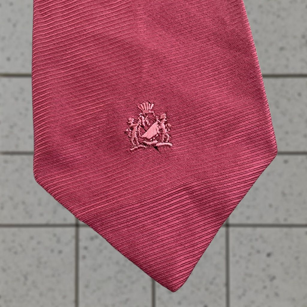 Vintage VINTAGE Armando Collection All Silk Tie Monogram Logo Bright Pink Woven Necktie vtg 4x56 Capsule Wide Necktie Size ONE SIZE - 1 Thumbnail