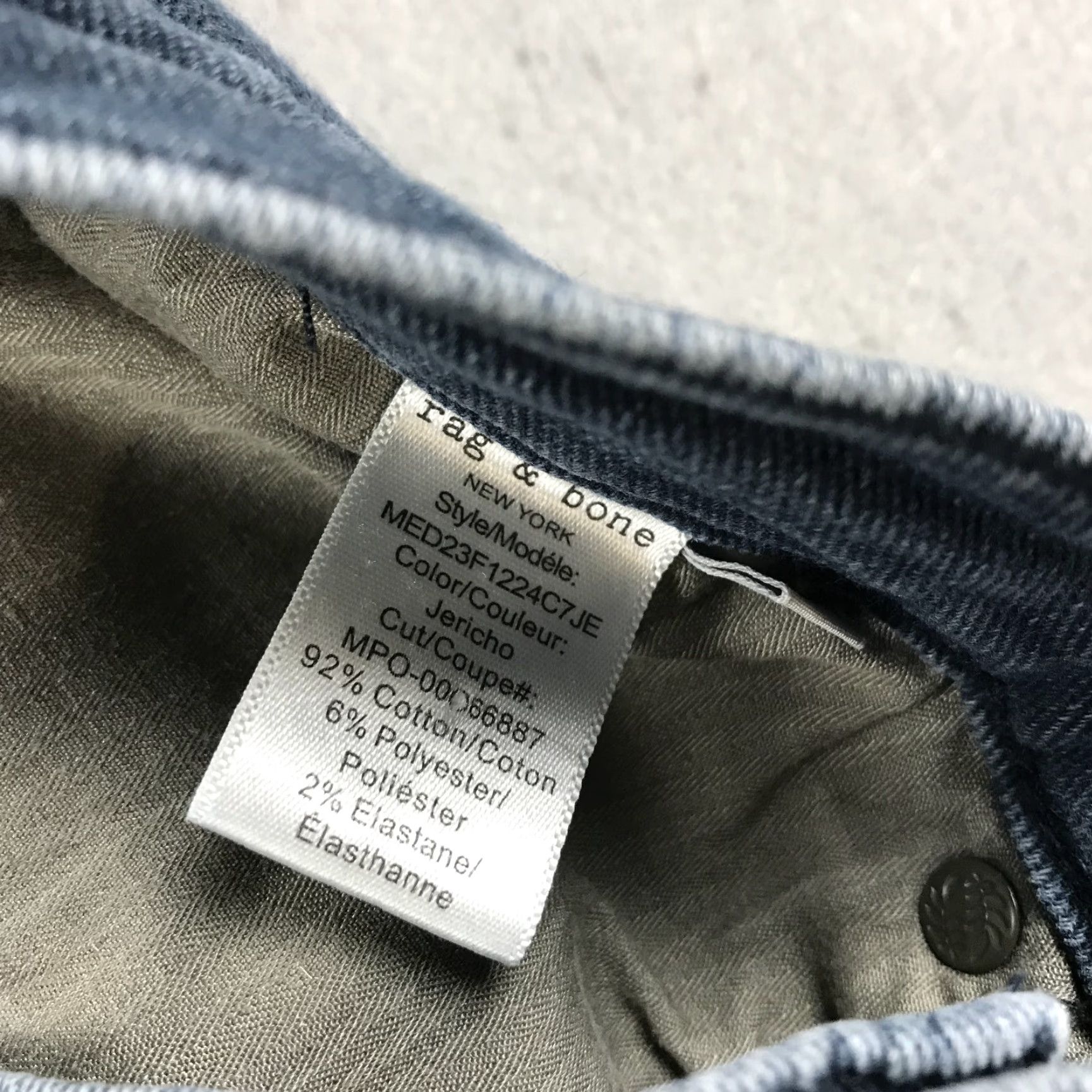 Rag & Bone rag & bone Jeans Mens 30x32 Blue Fit Slim Cotton Blend Designer Skinny Shirt Size US 30 / EU 46 - 5 Thumbnail