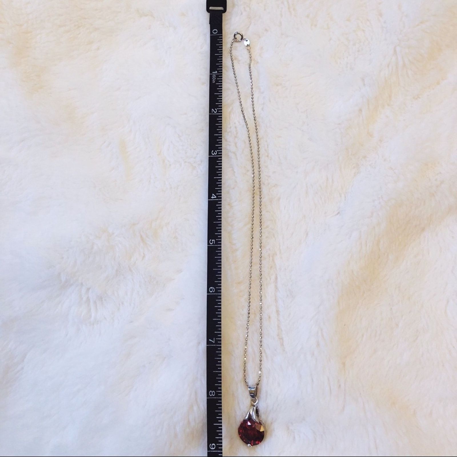 Other Silver Red Crystal Necklace Size ONE SIZE - 6 Thumbnail
