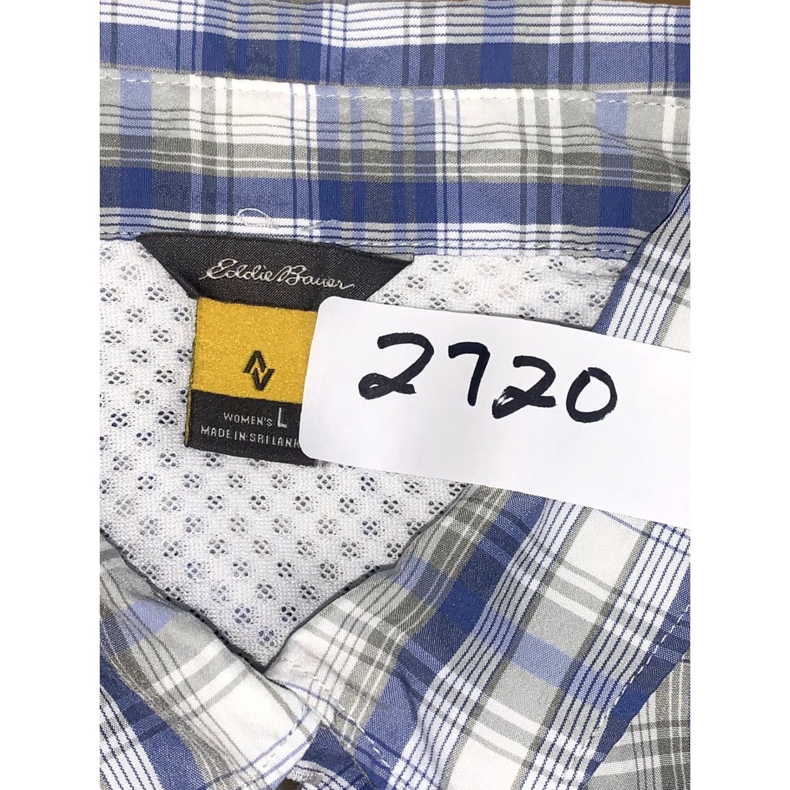 Eddie Bauer Eddie Bauer Womens Button-Up Shirt Outdoor Plaid White/Blue Size L Size L / US 10 / IT 46 - 3 Thumbnail