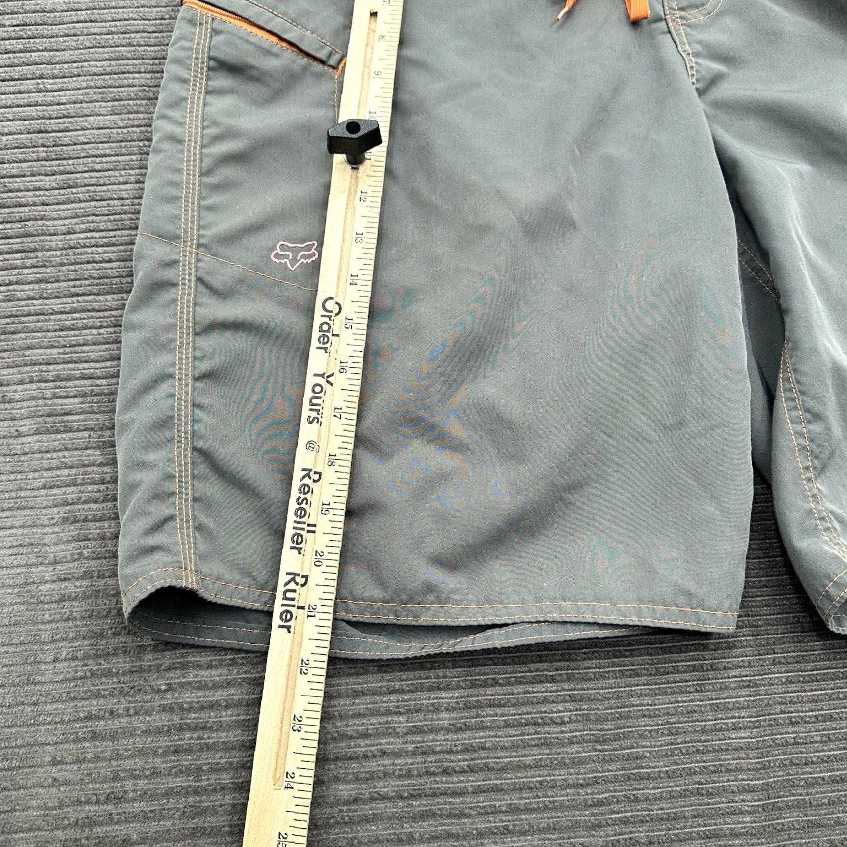 Vintage Fox Board Shorts Men 36 Gray Orange Polyester Beach Outdoors Casual Swimming Size US 36 / EU 52 - 6 Thumbnail