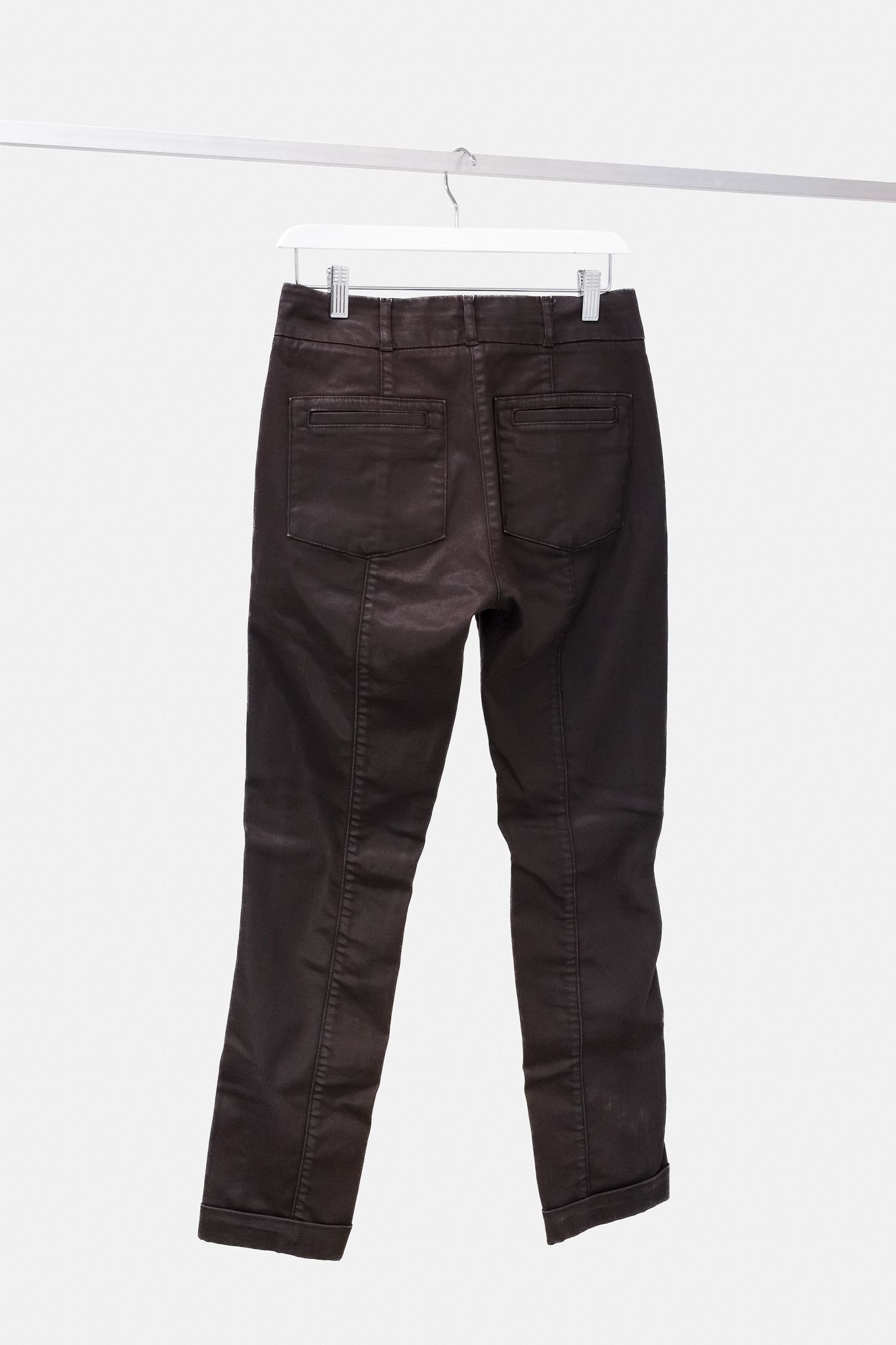 Annette Gortz Annette Gortz AW/14 Road Burgundy Waxed Zip-Pocket Jeans Size 30" / US 8 / IT 44 - 2 Thumbnail