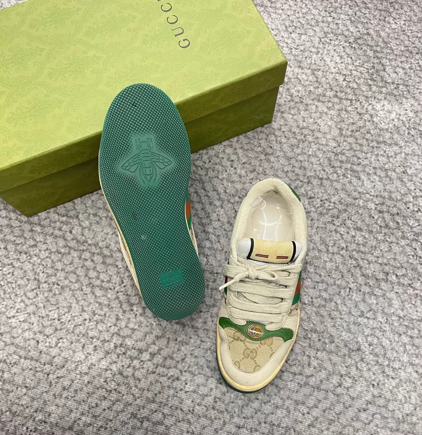 Gucci Gucci Double G Enamel Distressed Sneakers 35.5 Size US 5 / IT 35 - 5 Thumbnail