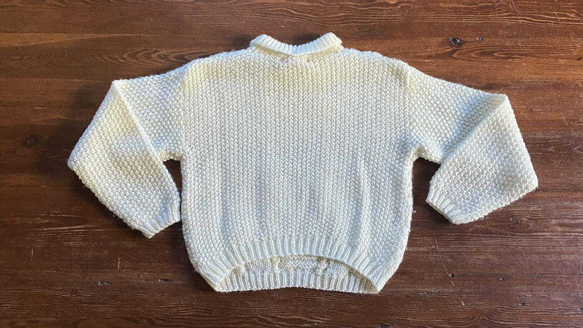 Vintage Vintage 80’s Crop Style Cream Cable Knit Polo Sweater Size M / US 6-8 / IT 42-44 - 11 Thumbnail
