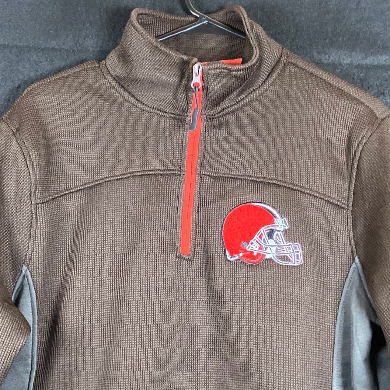 Vintage Team Apparel Mens Cleveland Browns 1/4 Zip Sweater Fleece Lined Athleisure Small Shirt Pullover Knit Brown Football Browns Mens S Size US S / EU 44-46 / 1 - 2 Thumbnail