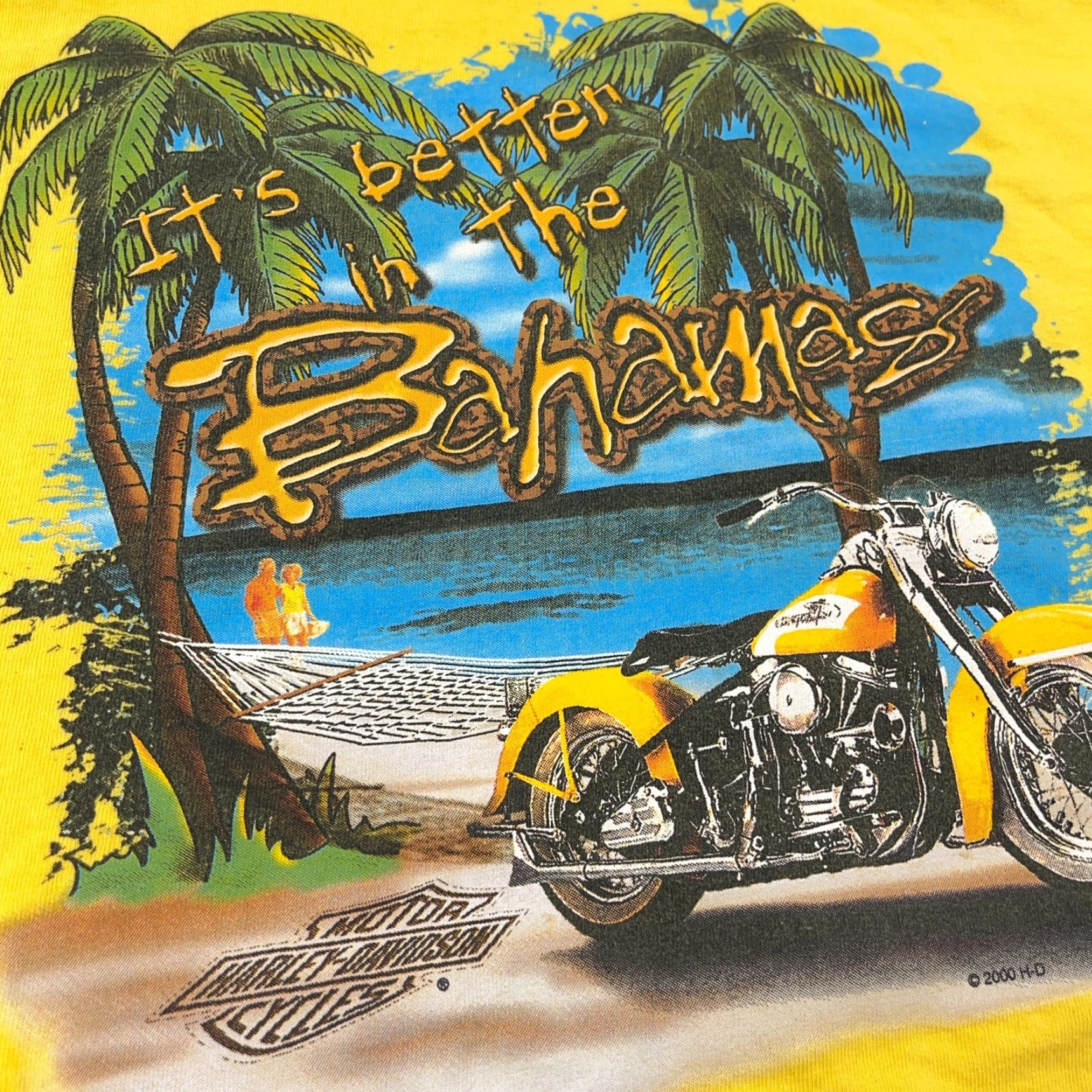 Harley Davidson VINTAGE Harley-Davidson Shirt Men M Yellow Bahamas Tee Biker Motorcycle Y2K Size US M / EU 48-50 / 2 - 4 Thumbnail