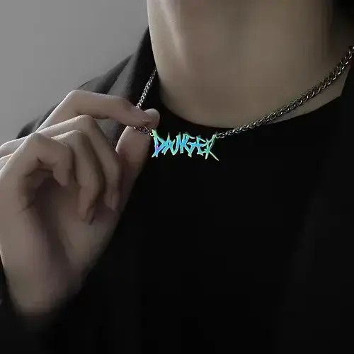 Jewelry DANGER Pendant Necklace Chain Size ONE SIZE - 2 Thumbnail