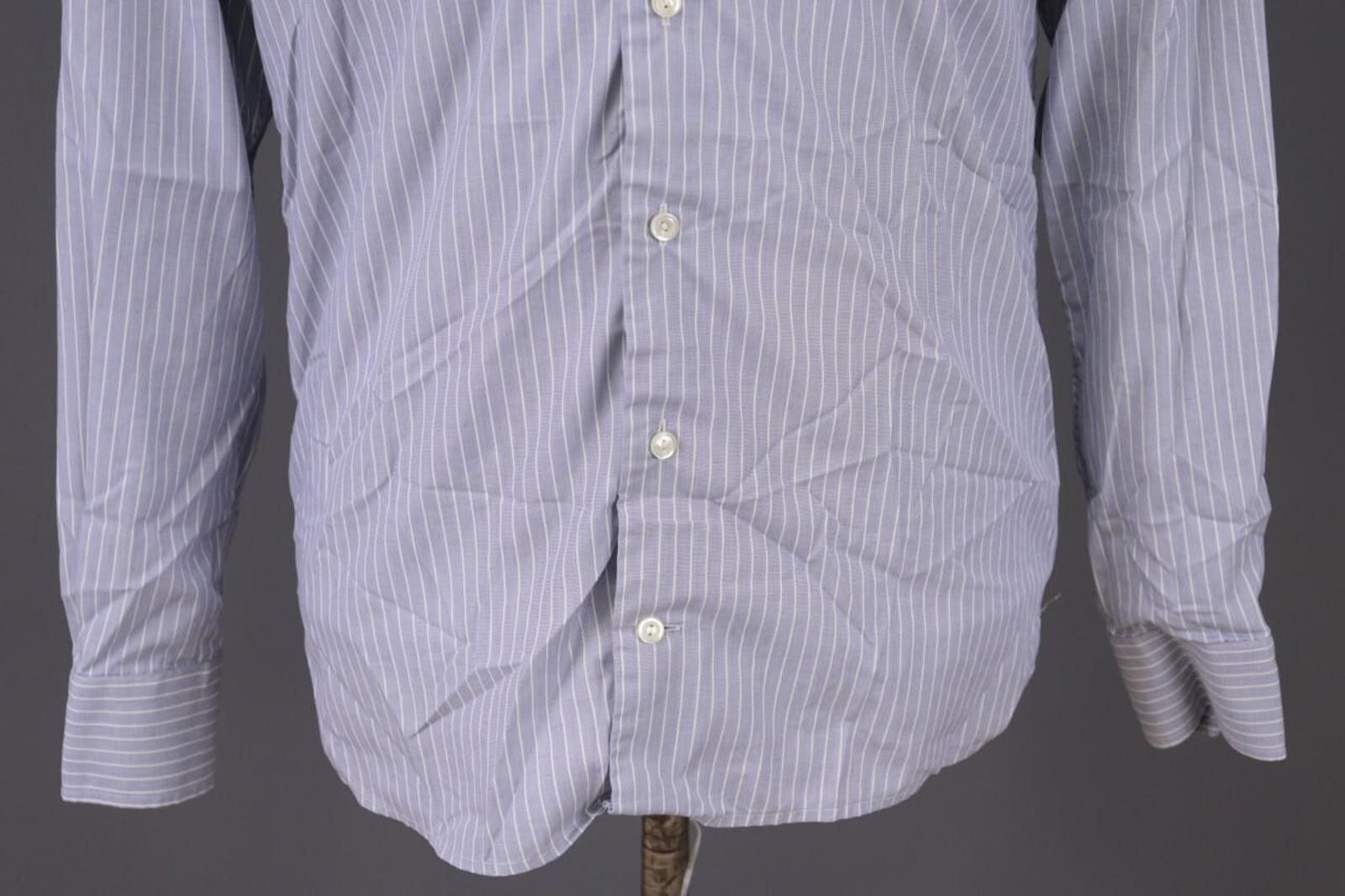 Eton Eton Contemporary Gray Pinstripe Down Shirt Size 38 / 15 Size US M / EU 48-50 / 2 - 3 Thumbnail