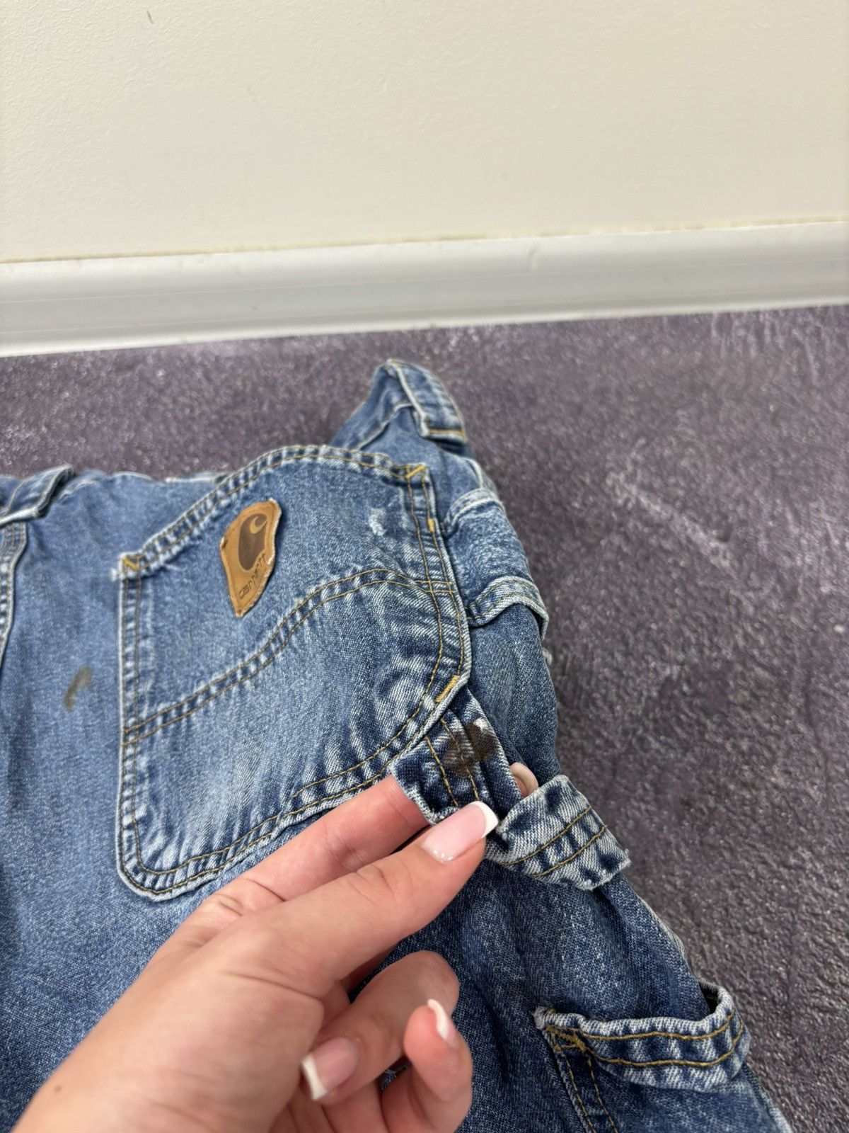 Carhartt Vintage 90s Carhartt USA Hype Work Blue Denim Shorts Jorts Size US 36 / EU 52 - 7 Thumbnail