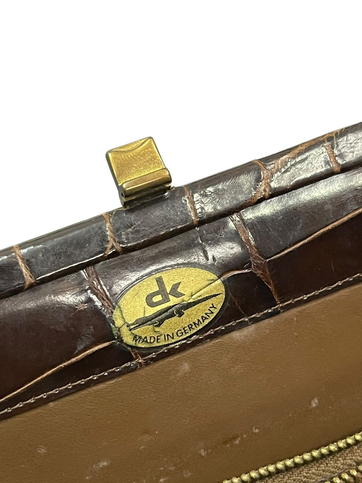 Genuine Leather Crocodile Skin Vtg DK Germany Hand Bag 1🟩3 Size ONE SIZE - 17 Thumbnail