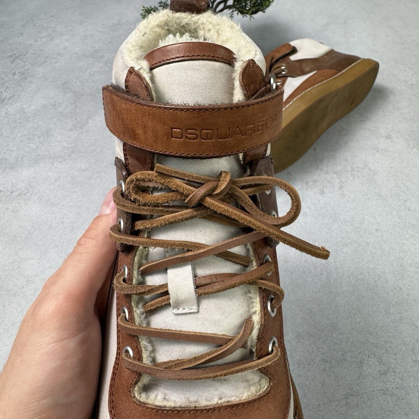 Dsquared2 Dsquared2 Men High Sneakers With Fur Brown Size EU 41 US 8 Size US 8 / EU 41 - 13 Thumbnail