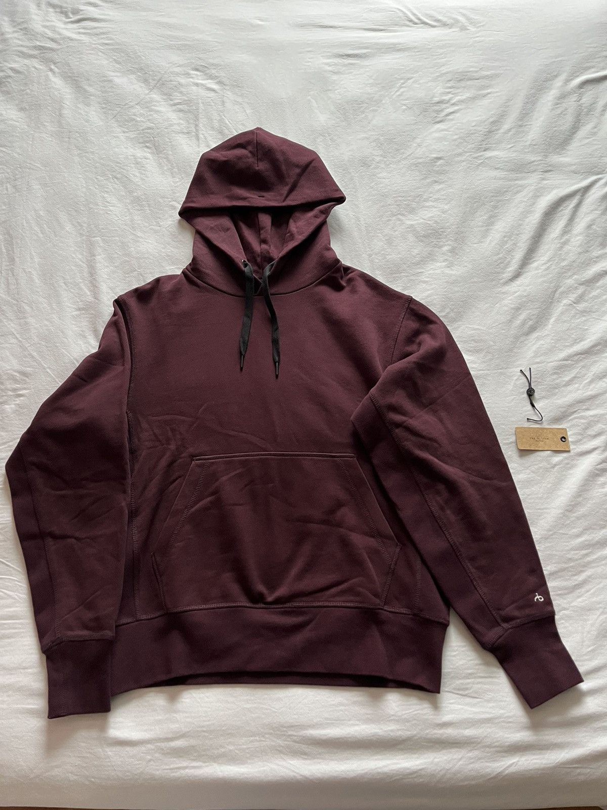 image of Rag Bone Rag & Bone City Hoodie in Dark Cranberry, Men's (Size Small)