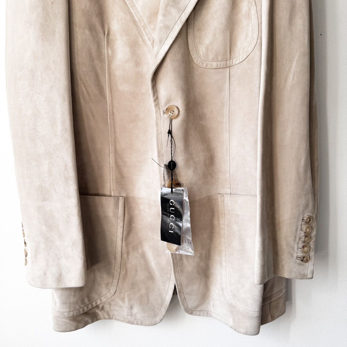 Gucci Gucci SS2005 Sand Beige Suede Leather Blazer Jacket Size US XL / EU 56 / 4 - 3 Thumbnail