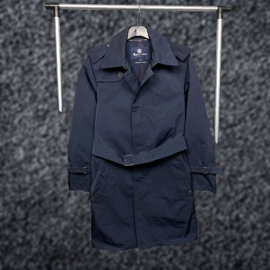 Aquascutum AQUASCUTUM Trench Coat Jacket Aqua Trench Coat Men XS S Blue Navy size S Size US S / EU 44-46 / 1 - 1 Thumbnail