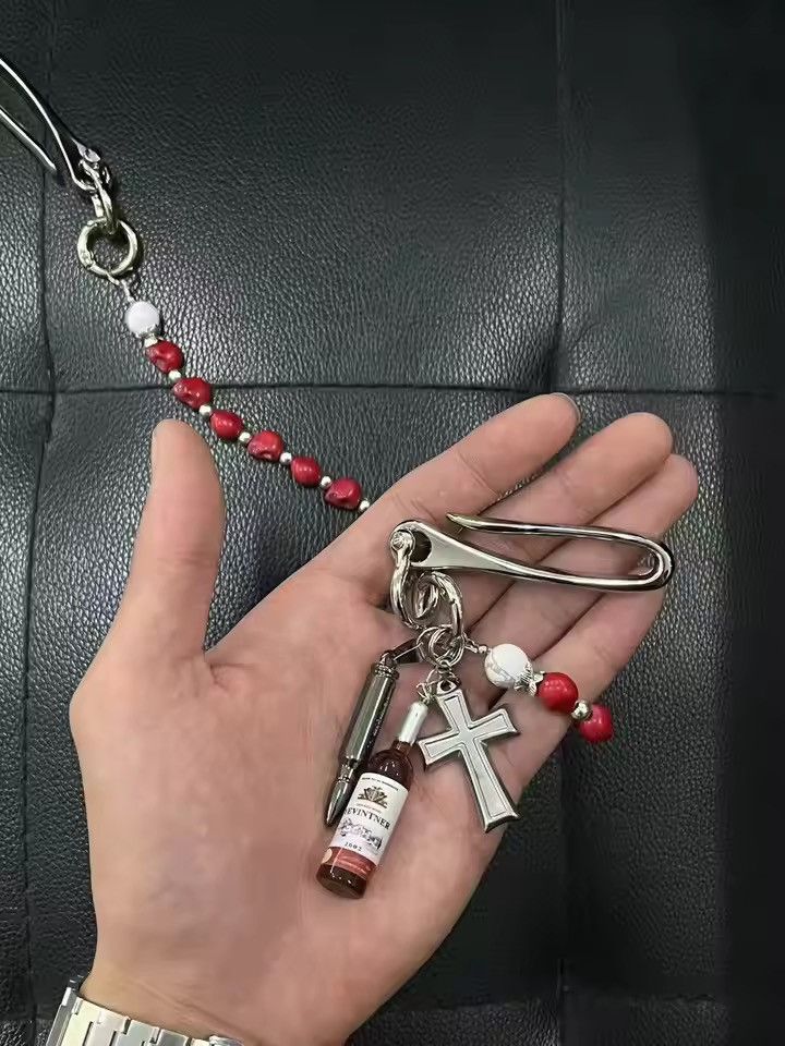 Japanese Brand Red Bead Cross Wallet Chain Size ONE SIZE - 4 Thumbnail