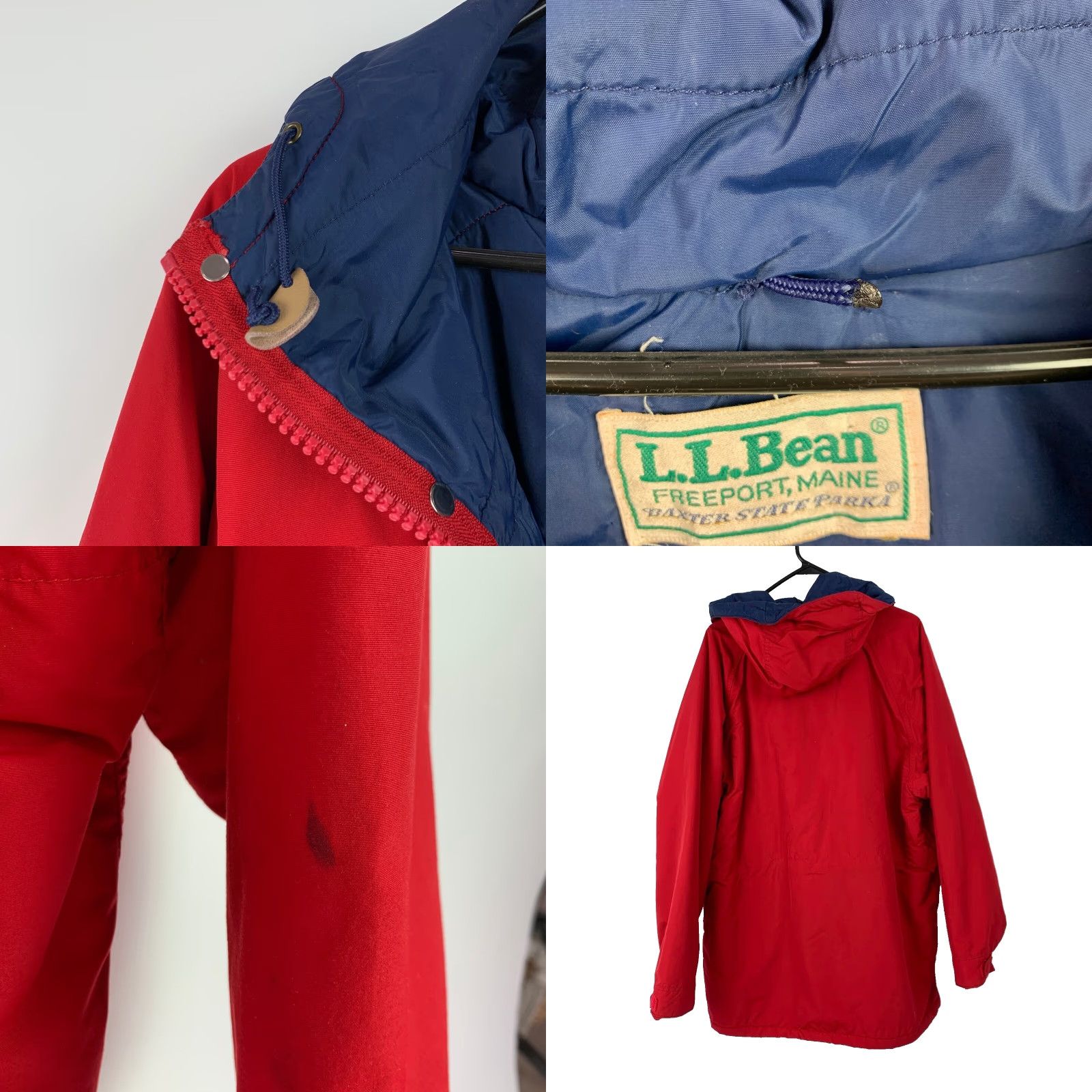 Vintage VINTAGE LL Bean Baxter State Parka Jacket 2XL Mens Red Blue Full Zip Nylon Coat Big & Tall Size US XXL / EU 58 / 5 - 8 Thumbnail