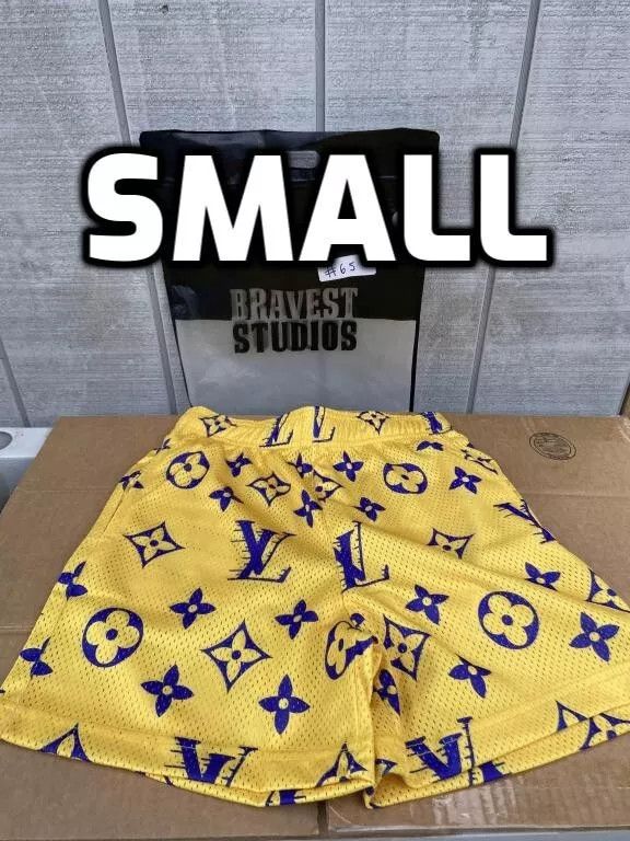 ⚡ Bravest Studios LA Lakers LV Yellow Shorts S Small NEW⚡️