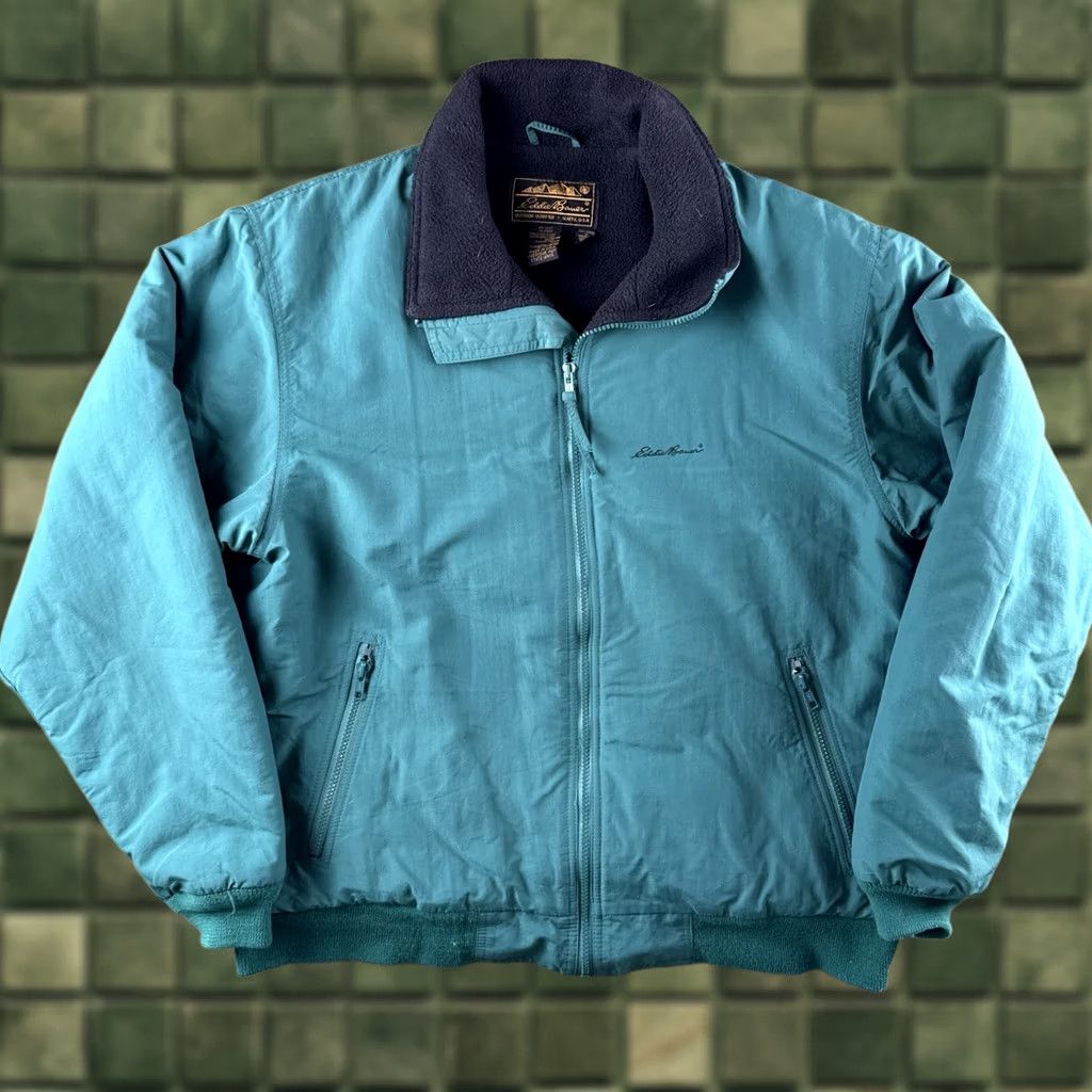 Eddie Bauer VINTAGE Eddie Bauer Insulated Jacket USA Made Teal Nylon Fleece-Lined M Tall Mens 90s Bomber Coat Size US M / EU 48-50 / 2 - 1 Thumbnail