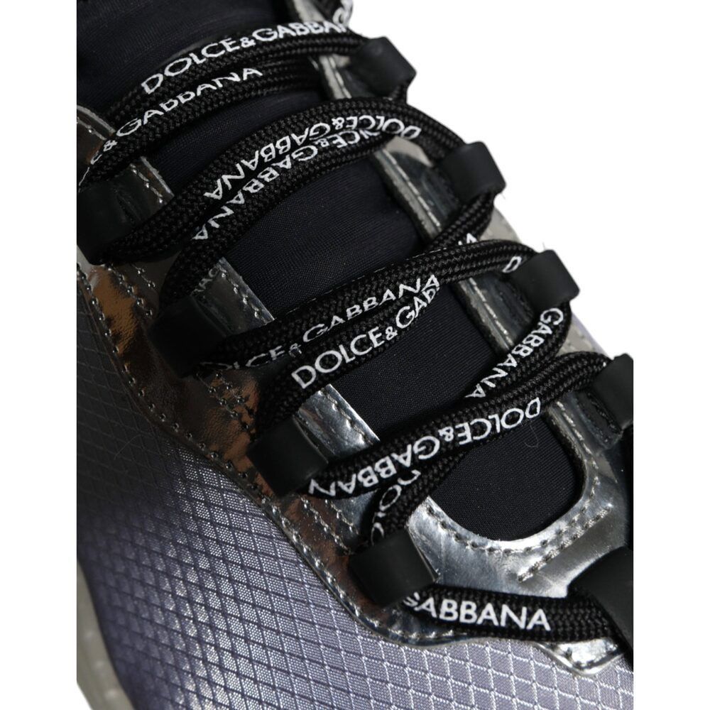 Dolce & Gabbana Dolce & Gabbana Silver Black Nylon NS1 Low Top Sneakers Shoe Size US 7 / EU 40 - 6 Thumbnail
