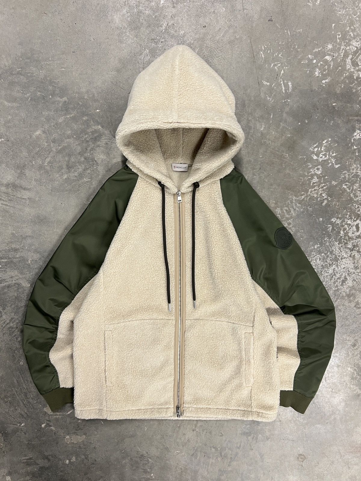 Moncler Moncler Teddy Fleece Wool Nylon Hooded Jacket Size US XL / EU 56 / 4 - 1 Thumbnail