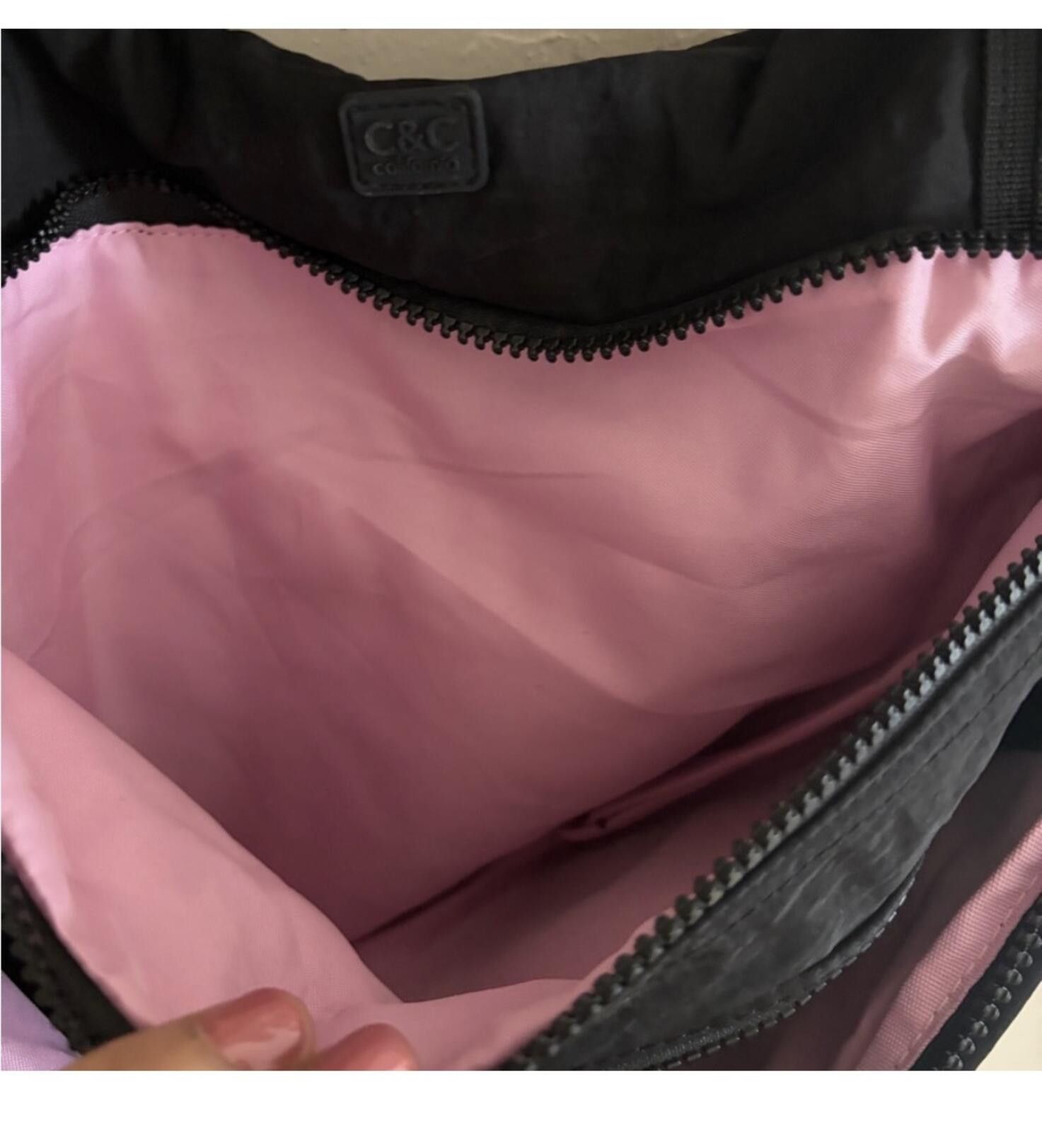 Other C&C California Black Tote with Pink Lining Size ONE SIZE - 6 Thumbnail