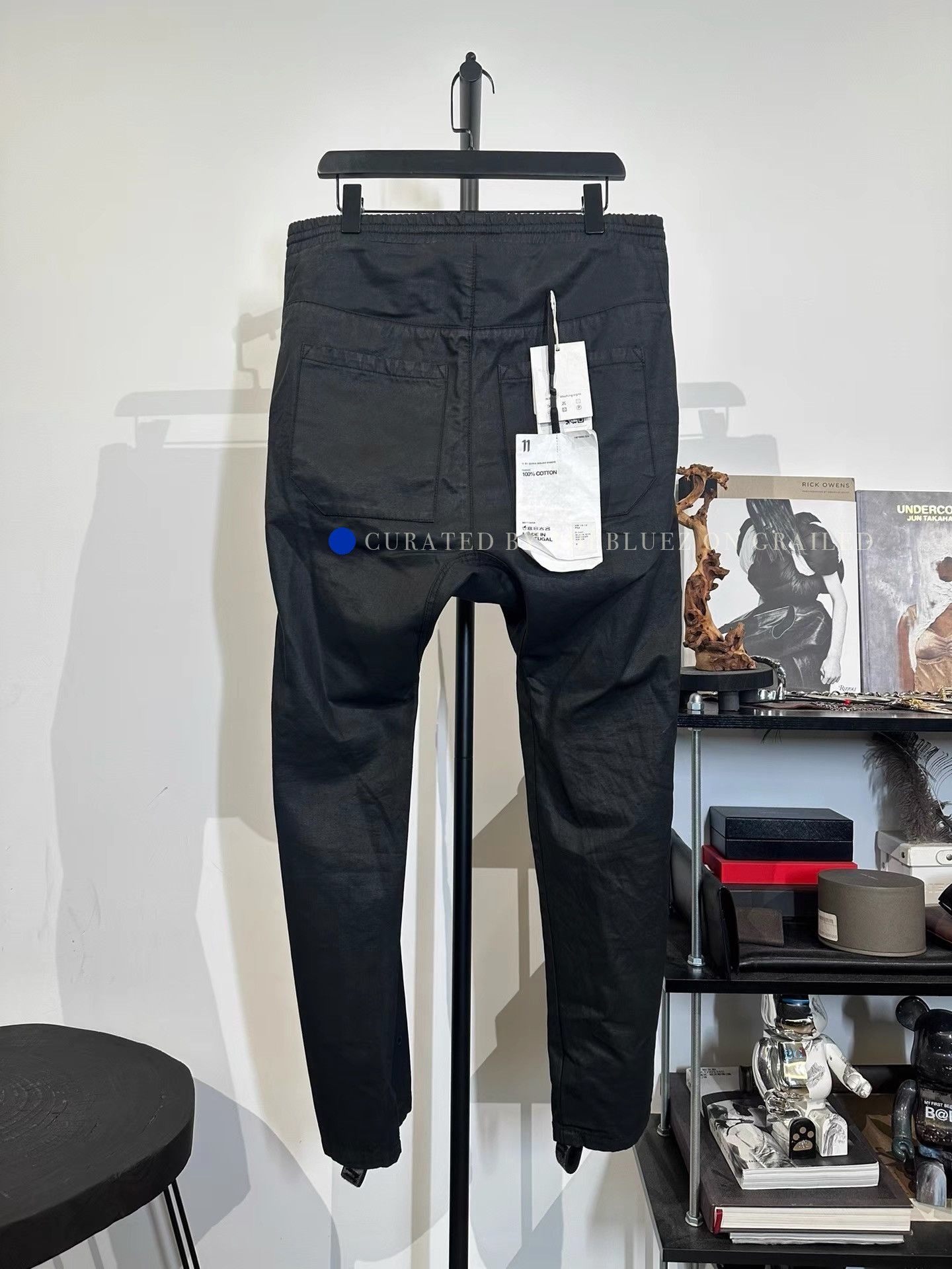 11 By Boris Bidjan Saberi Wax Coated Black Straight Pants Size US 32 / EU 48 - 1 Thumbnail