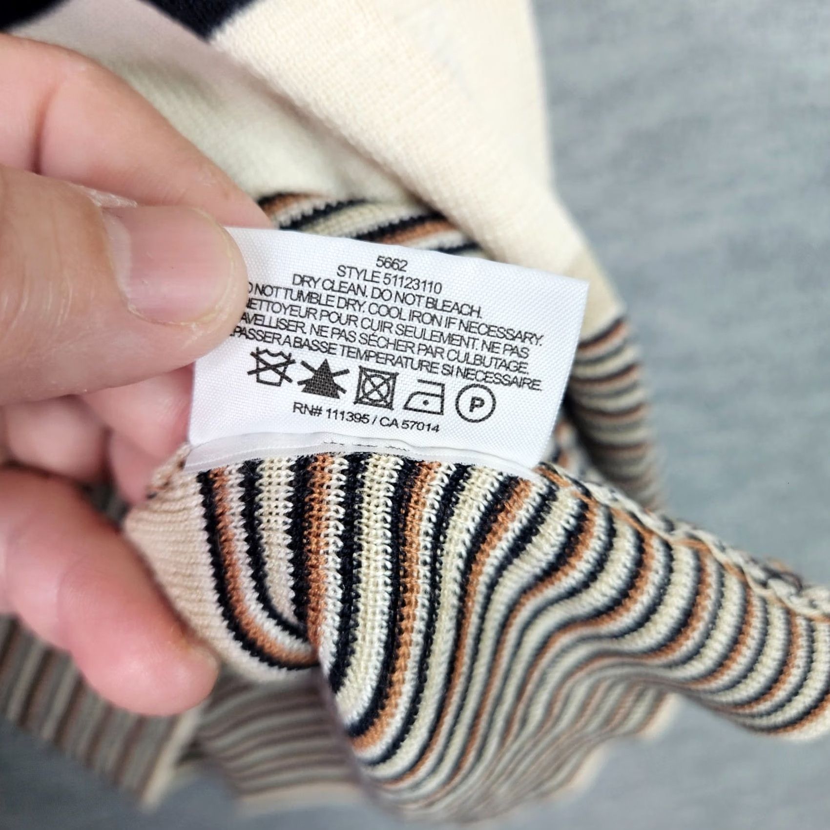 Tory Burch Tory Burch Women's XS Pullover Silk Knit Striped Knit Silk Alpaca 3/4 Sleeve Sweater Multicolor Modern Logo Knitted Pullover Sweater Womens XS Size XS / US 0-2 / IT 36-38 - 6 Thumbnail