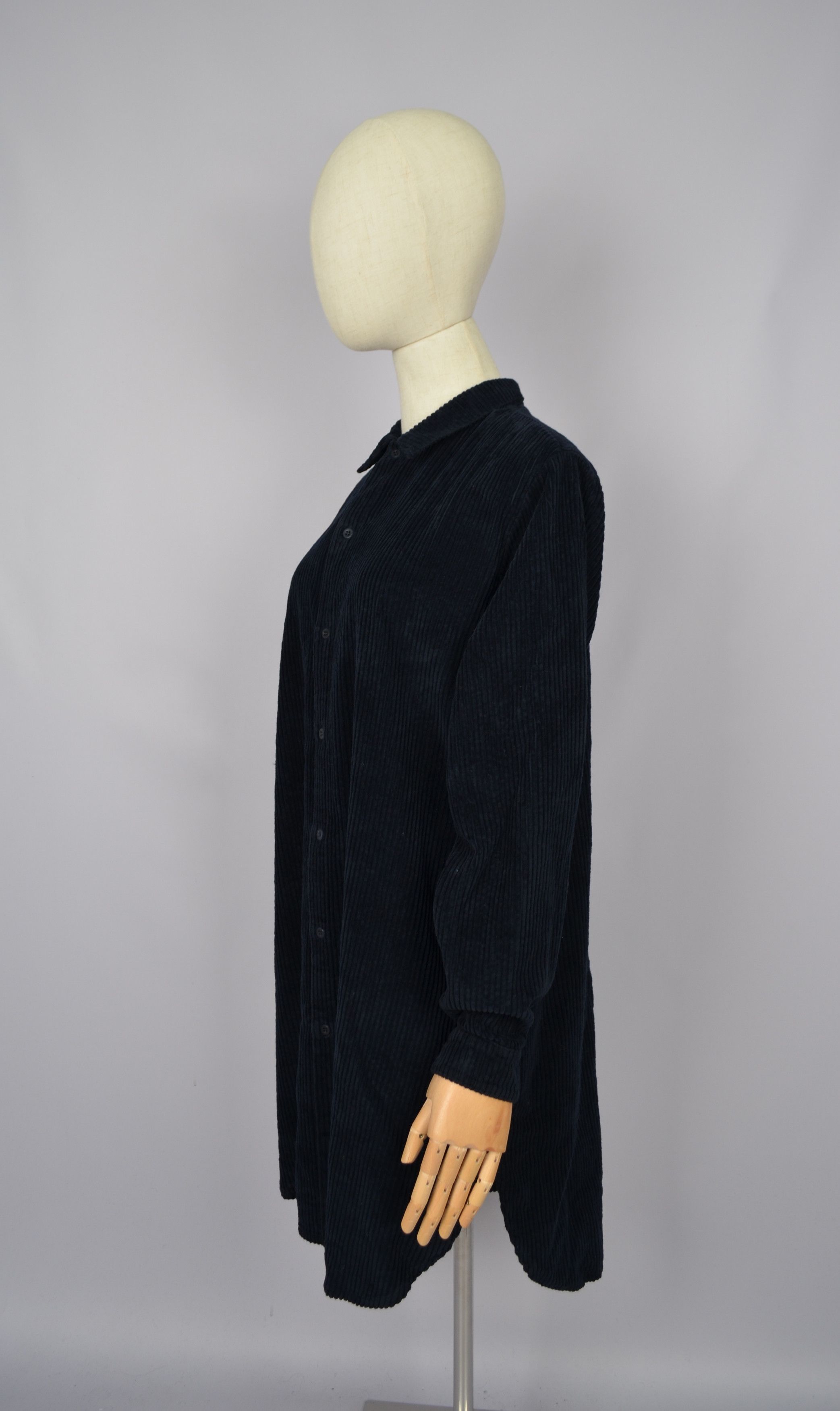 Designer Labo.Art Navy Corduroy Long Shirt Pockets Size 1/S Italy Size S / US 4 / IT 40 - 6 Thumbnail