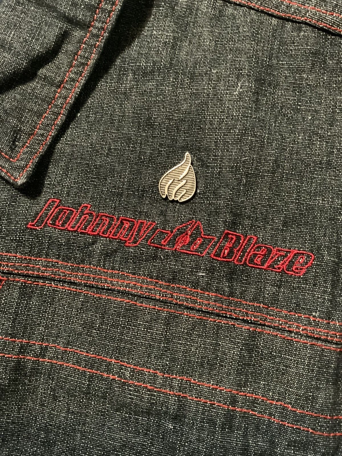 Vintage Y2K Johnny Blaze Flames Method Man Denim Trucker Jacket Size US L / EU 52-54 / 3 - 5 Thumbnail