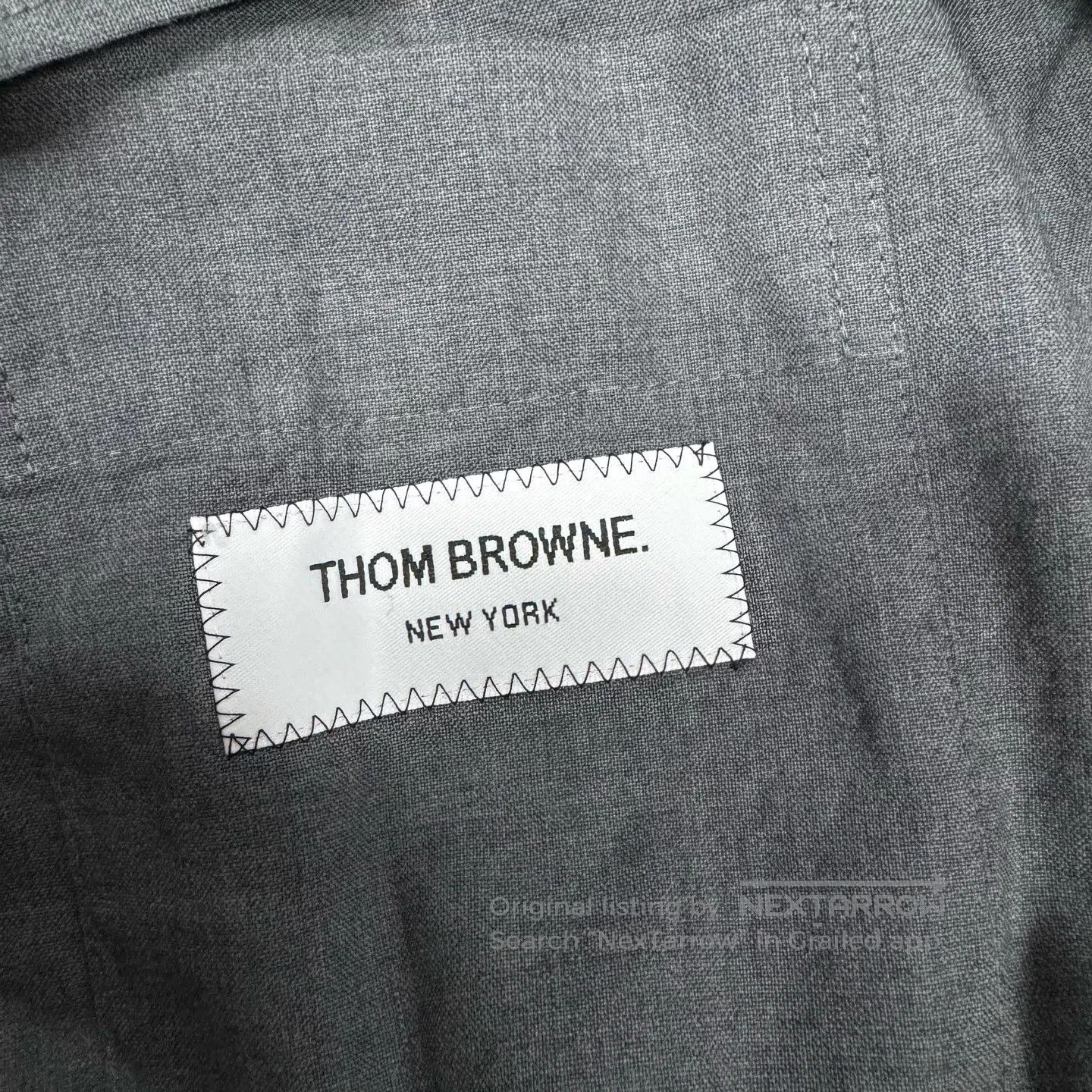 Thom Browne Thom Browne Gray four-stripe wool long-sleeved shirt-style Size US L / EU 52-54 / 3 - 6 Thumbnail