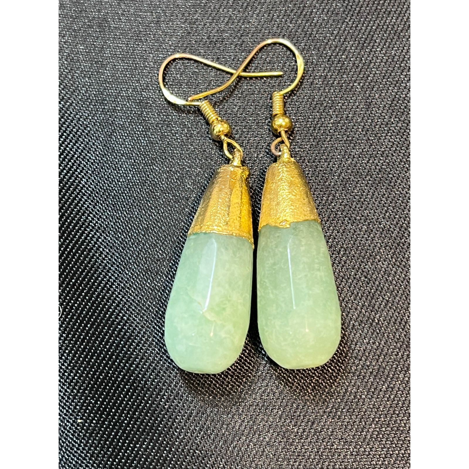 Other Green Chalcedony Drop Earrings Sterling Silver Hooks tested Size ONE SIZE - 3 Thumbnail