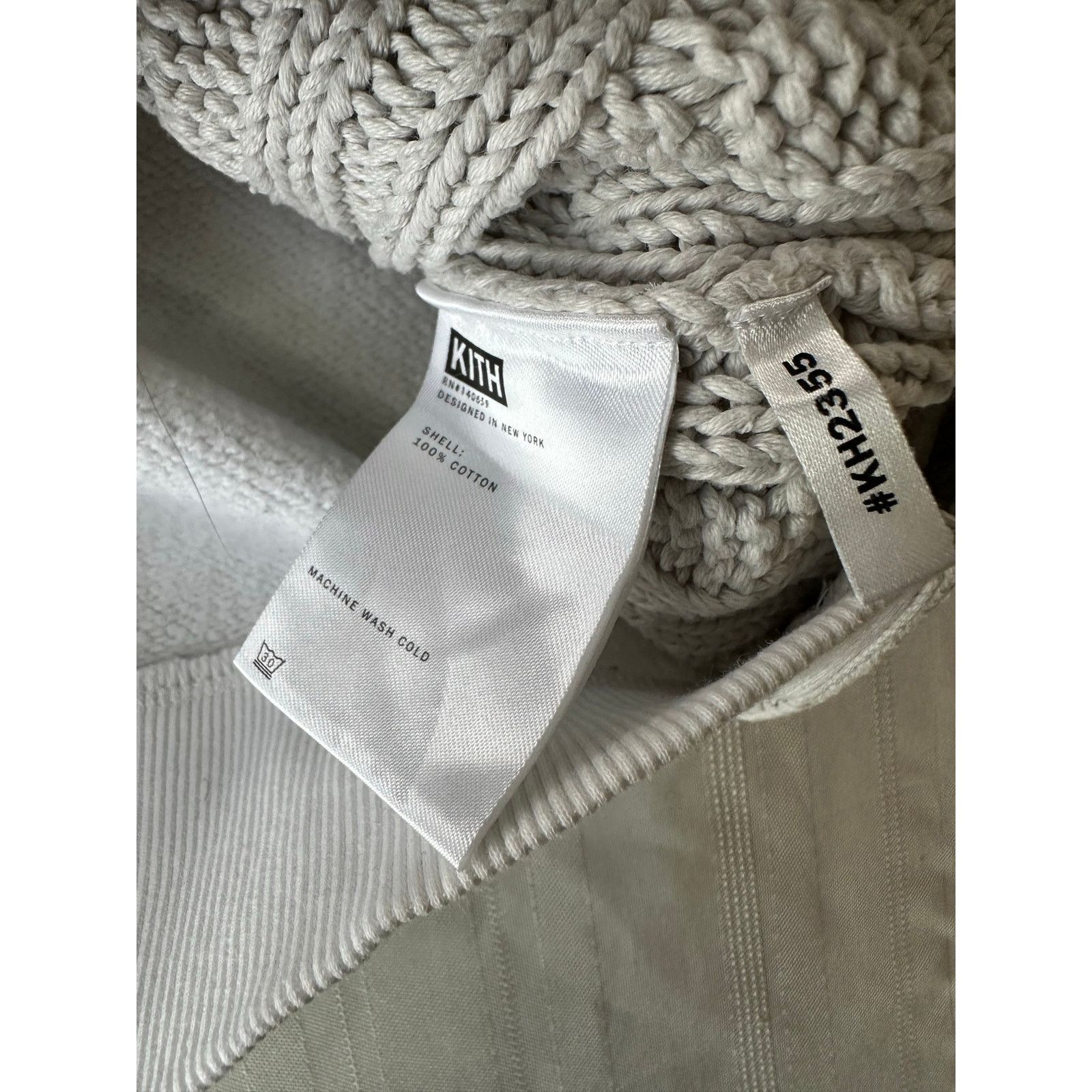 Kith Kith Adam Knit Hoodie White Grey Cable Fleece Sweatshirt M Size US M / EU 48-50 / 2 - 3 Thumbnail