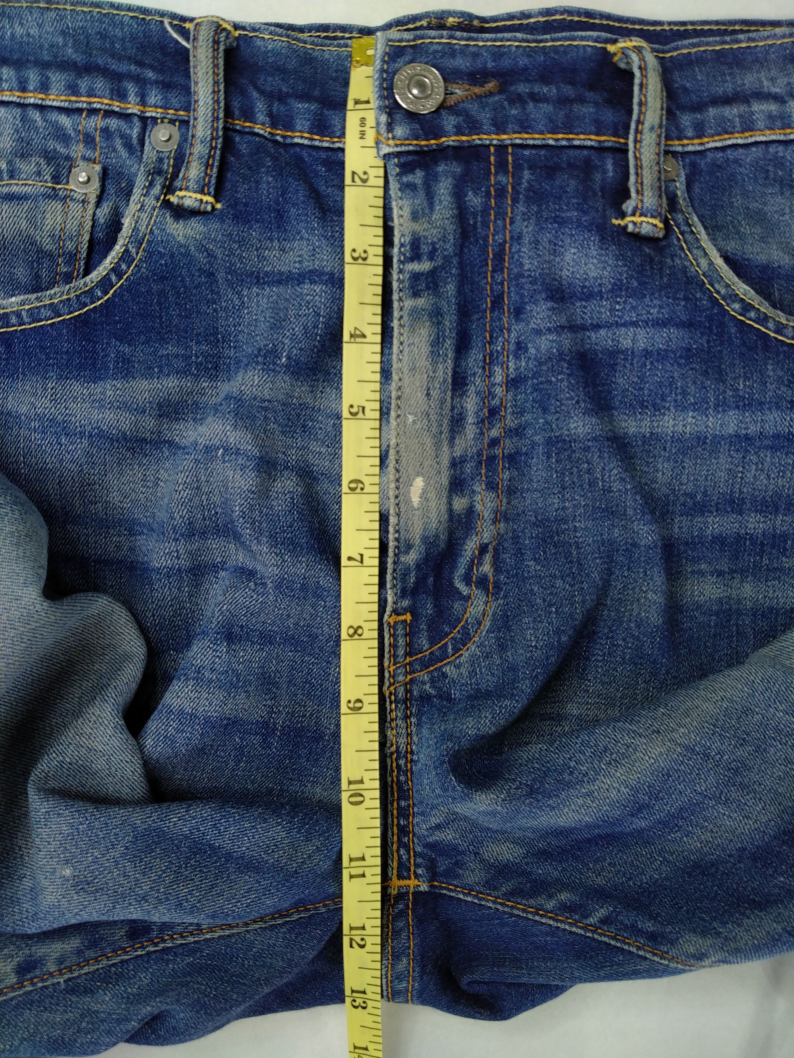 Levi's Blue Distressed Levi's 513 Jeans Denim 35x28.5 -JN216 Size US 35 - 6 Thumbnail