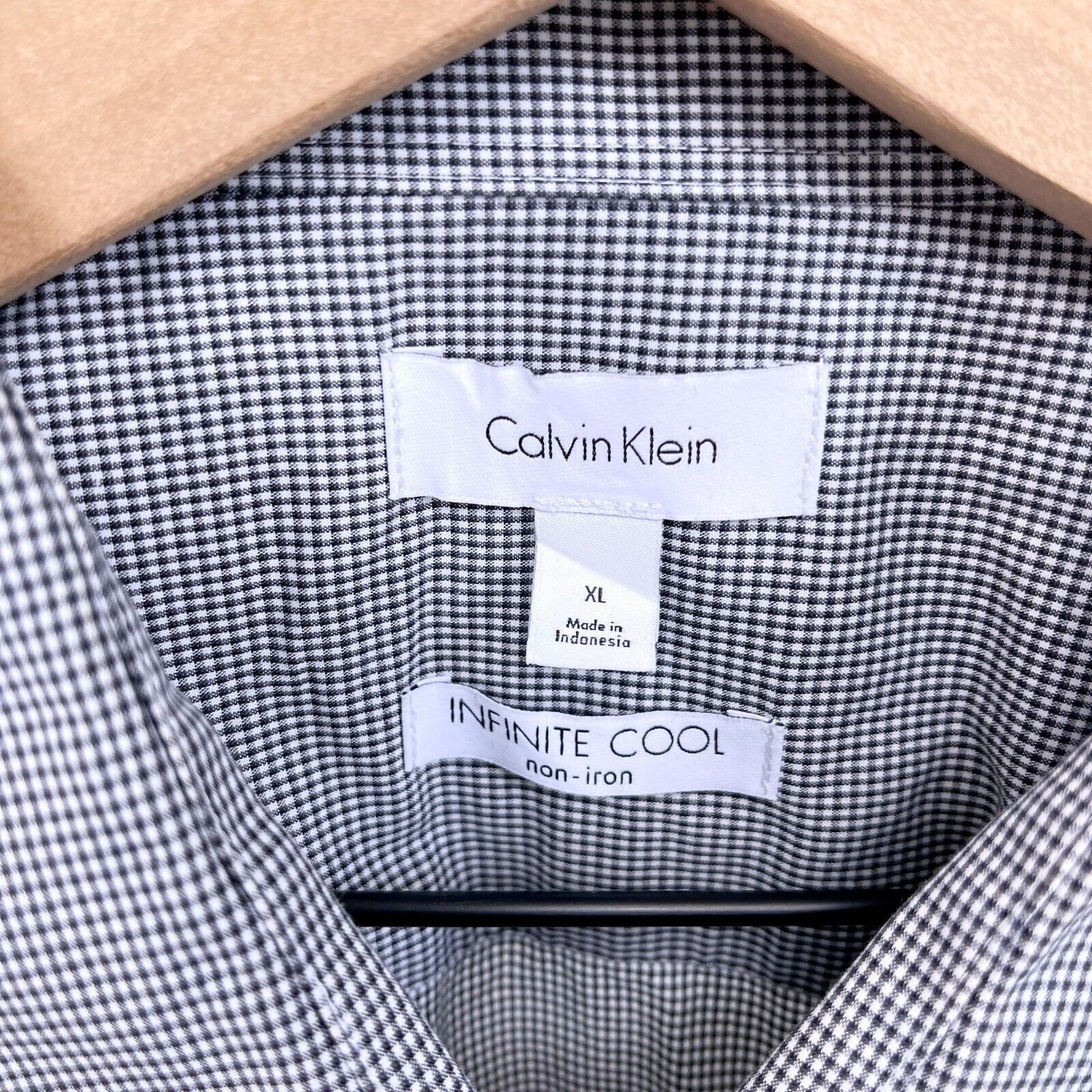 Calvin Klein Calvin Klein Cool Non Iron Shirt Gray Gingham Mens XL Size US XL / EU 56 / 4 - 6 Thumbnail