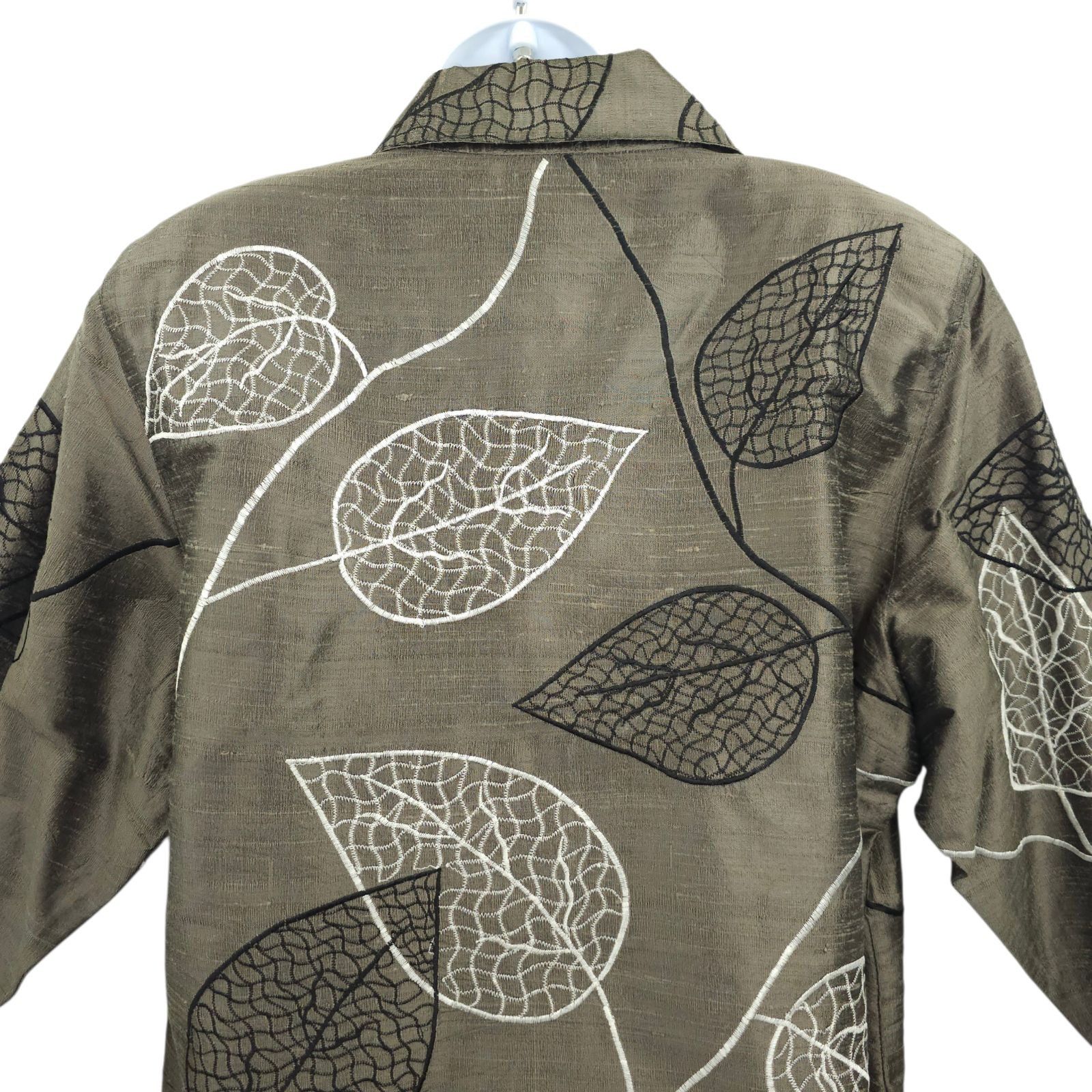 Other Yak Magik Shirt Jacket XL Embroidered Leaf Silk Boho Vintage Size XL / US 12-14 / IT 48-50 - 14 Thumbnail