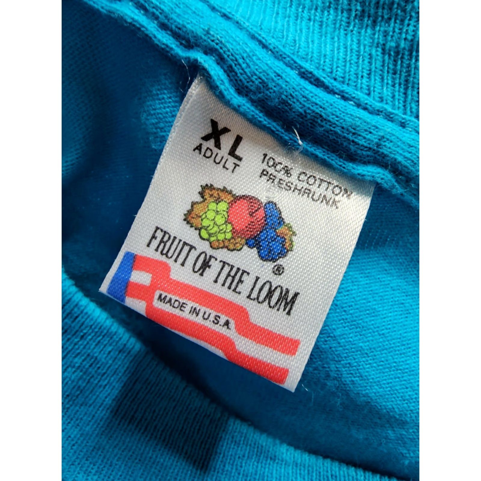 VINTAGE Fruit of the Loom T-Shirt Category: T-Shirt Mens XL 1993 Fortant De France Wine Short Sleeve Crew Neck Blue 90s USA Theme