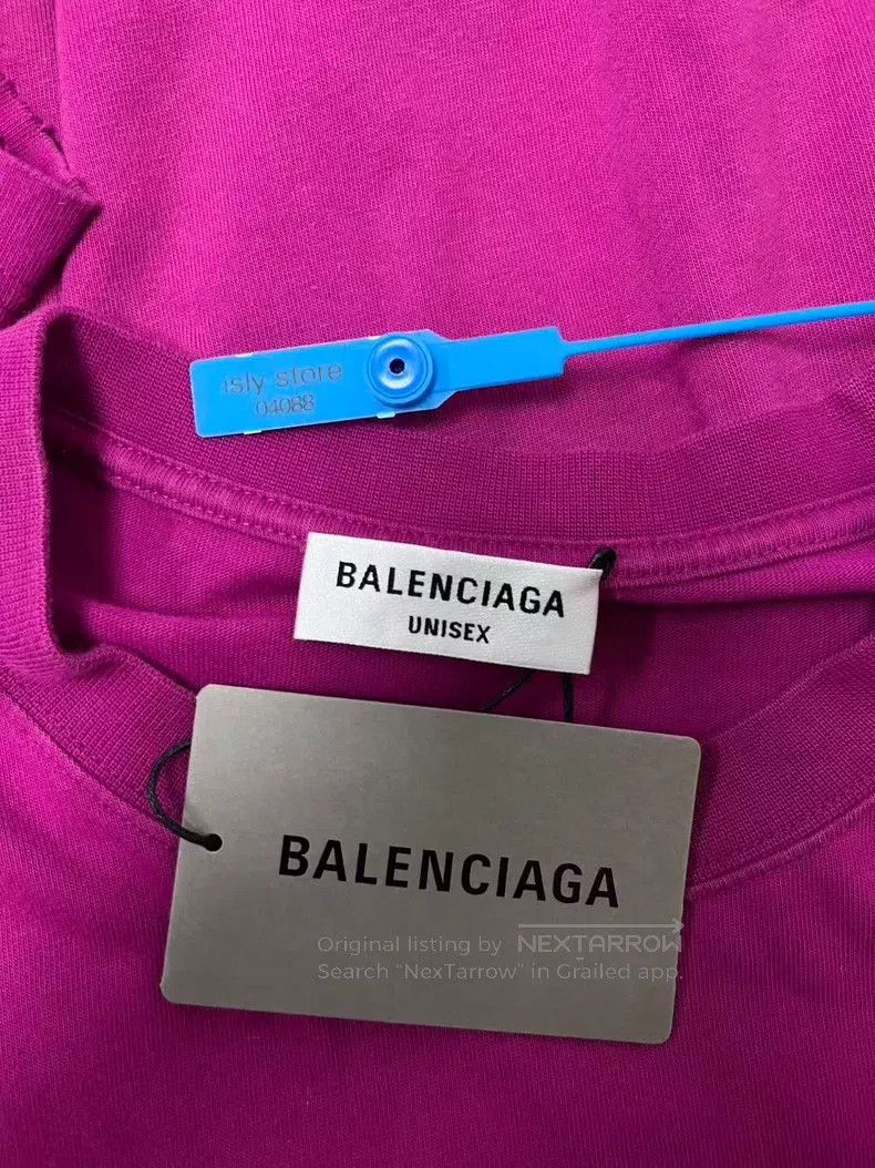 Balenciaga Solid Color Washed Distressed Logo Letter Print