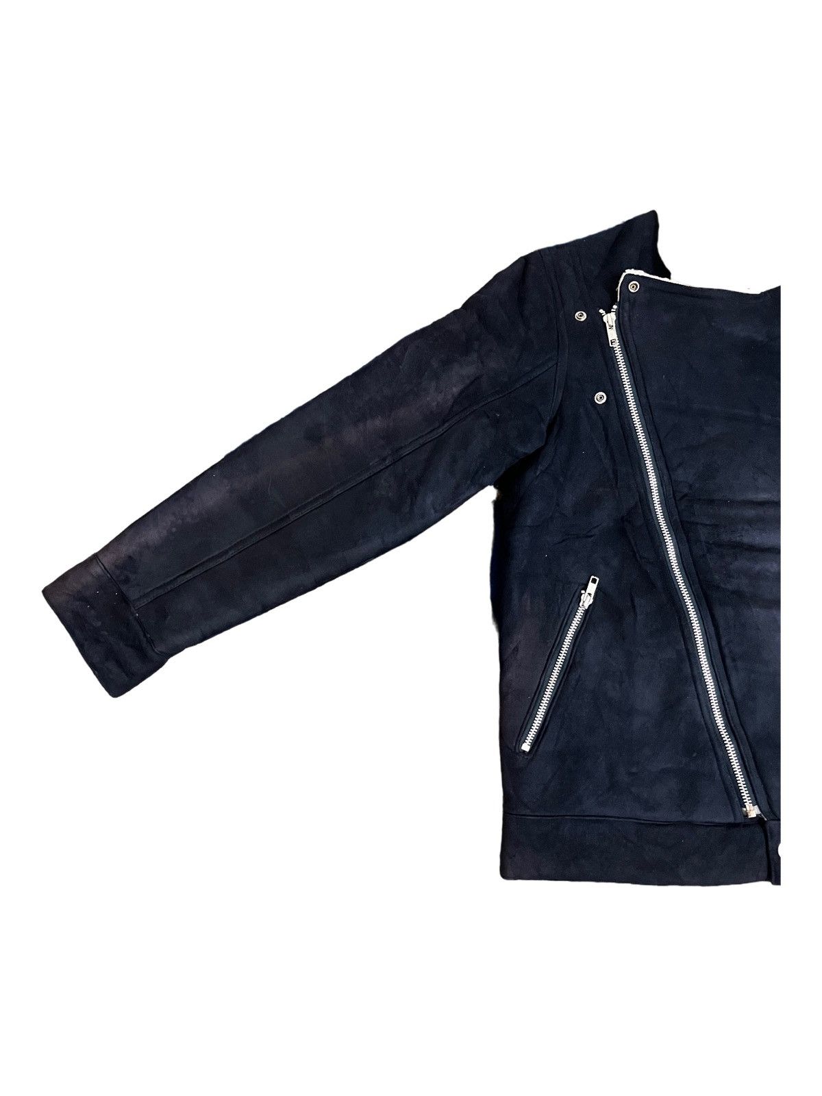 Japanese Brand × Seditionaries Vintage Shinji Abe Biker Diagonal Zipper Denim Style Jacket Size US M / EU 48-50 / 2 - 2 Thumbnail