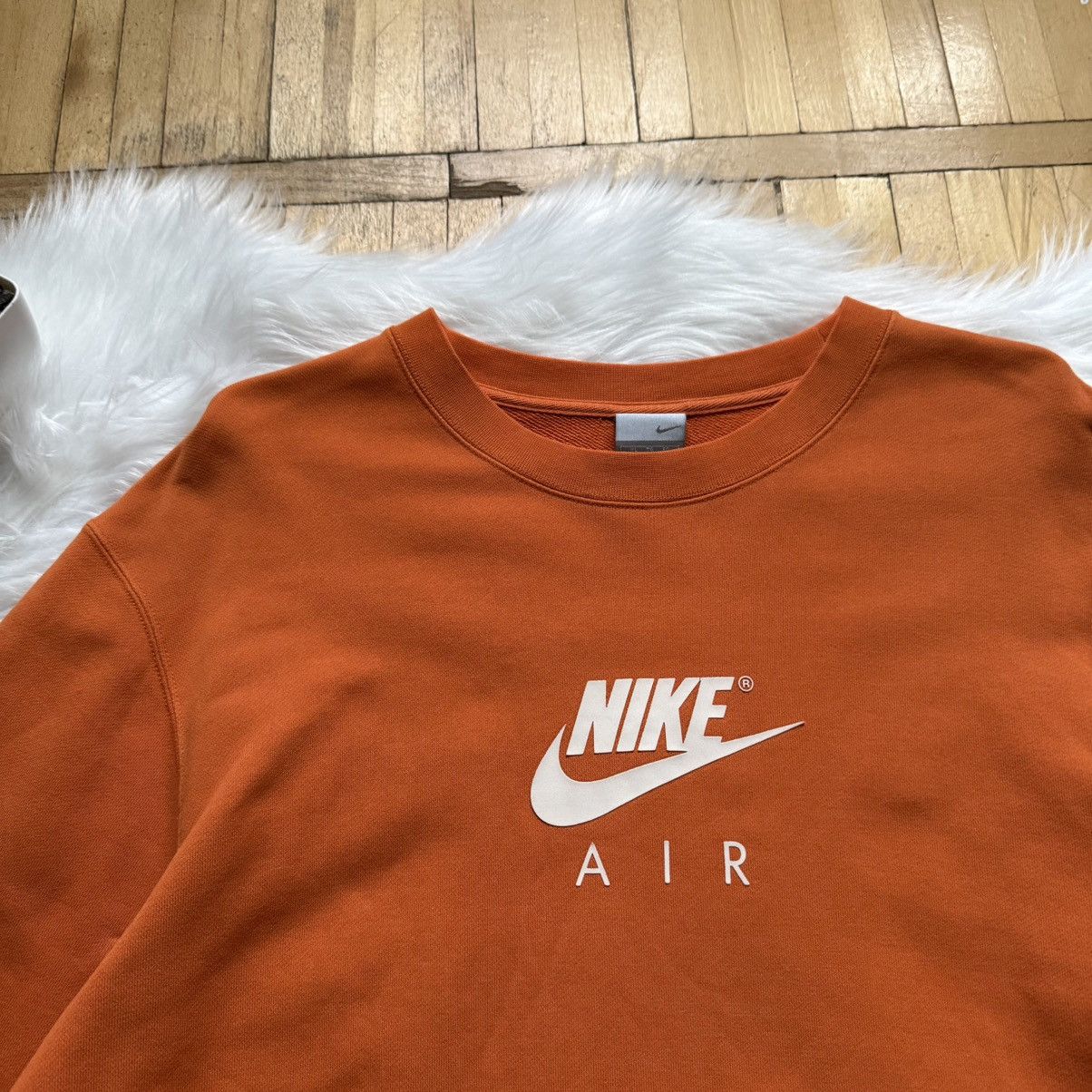 Nike 📌 Vintage Nike Air Max 90s Sweatshirt Center Logo Swoosh TN Size US XL / EU 56 / 4 - 2 Thumbnail