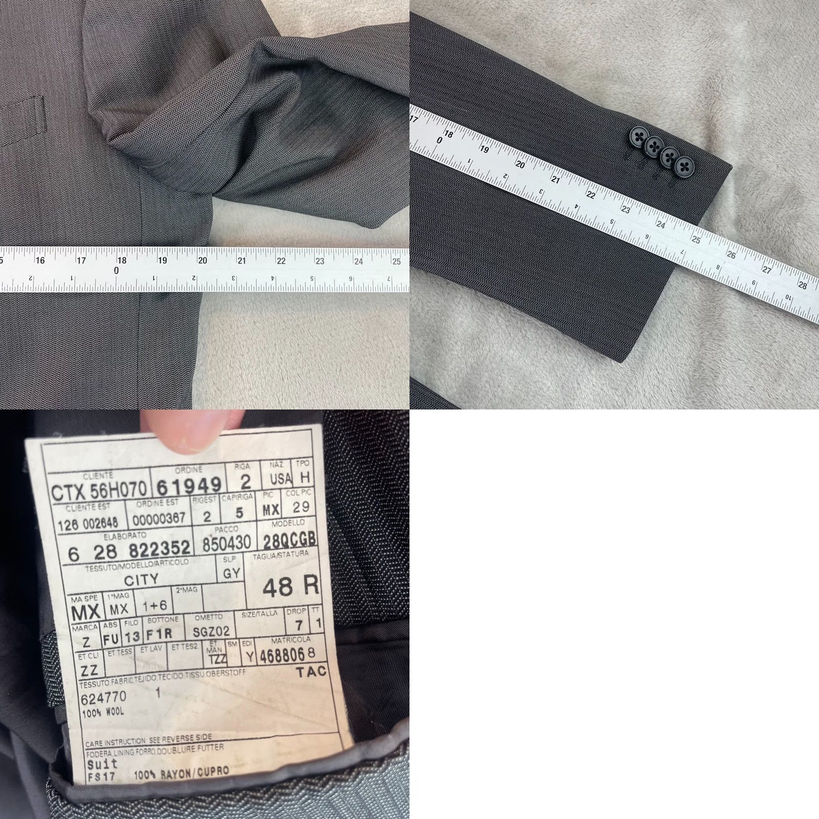 Ermenegildo Zegna Ermenegildo Zegna Blazer Sport Coat 40R Gray Wool Herringbone Designer Mens Size 40R - 10 Thumbnail
