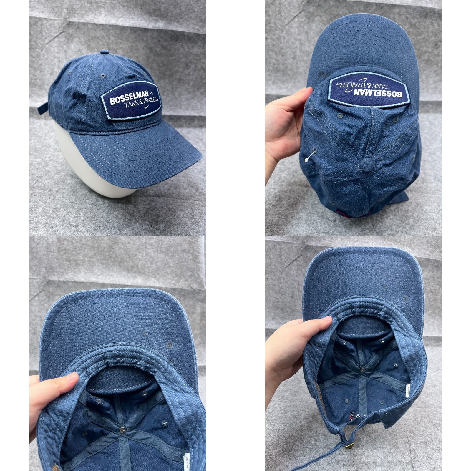 Vintage Richardson Bosselman Tank & Trailer Hat Cap Strap Back One Size Blue 100% Cotton Twill Men Adjustable Baseball Cap Size ONE SIZE - 8 Thumbnail