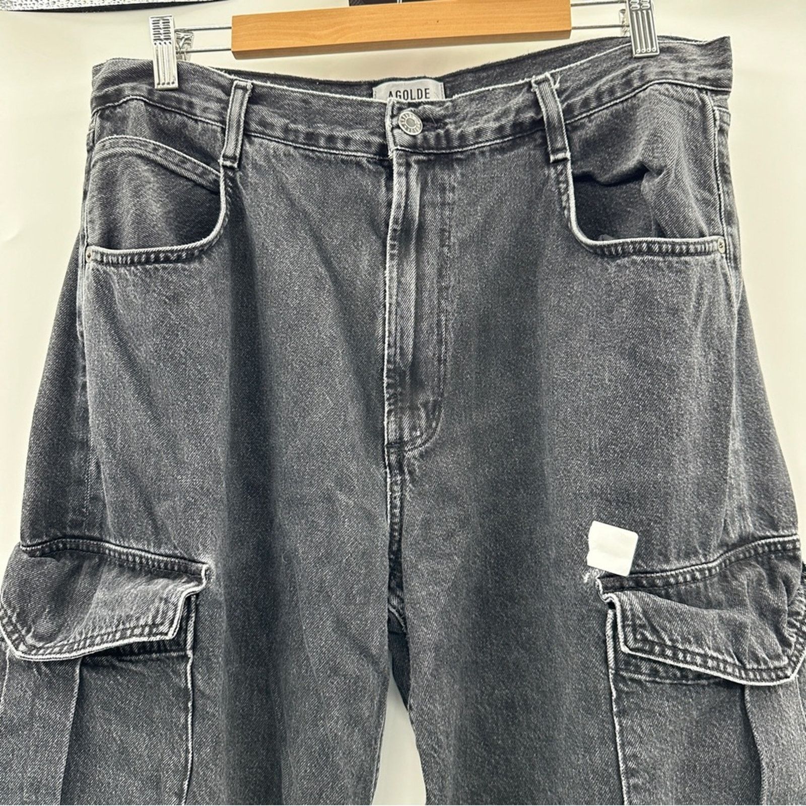 Agolde RTR Agolde Women's Minka Cargo High Rise Jeans Sz 32 Size 32" / US 10 / IT 46 - 3 Thumbnail