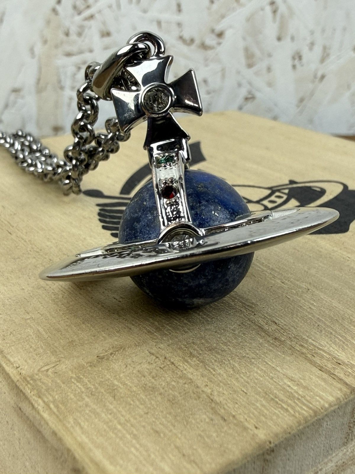 Vivienne Westwood Vintage Vivienne Westwood Lapis Lazuli Small Orb Necklace Size ONE SIZE - 2 Thumbnail