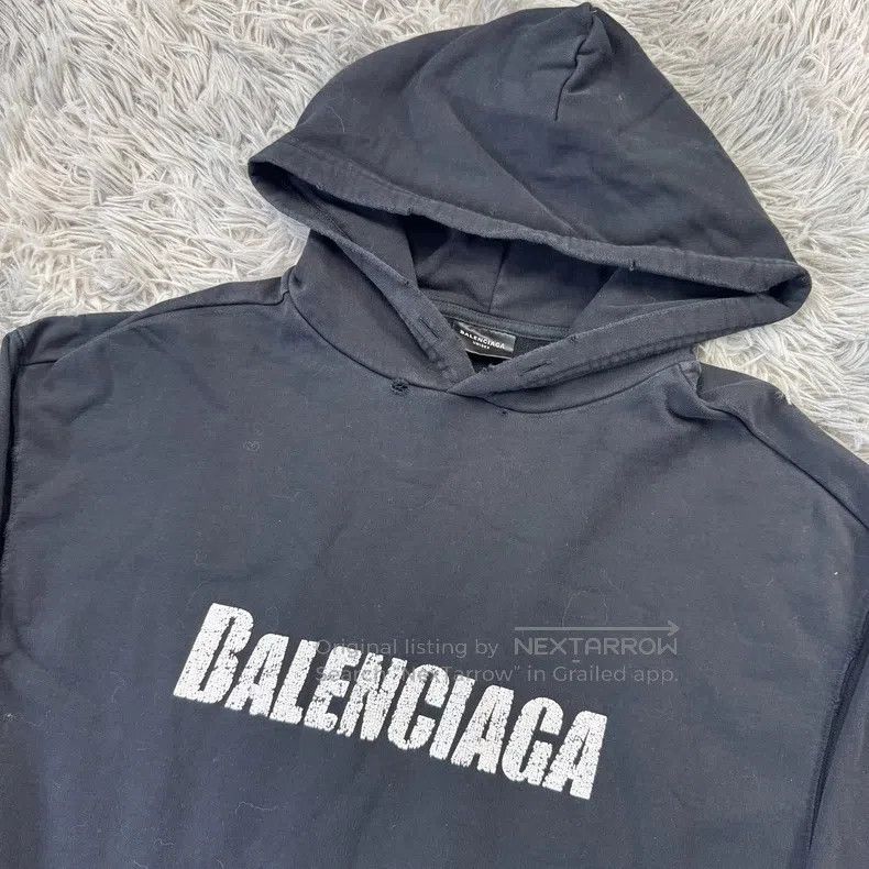 Balenciaga Balenciaga Destroyed Hoodie Size US XXS / EU 40 - 2 Thumbnail
