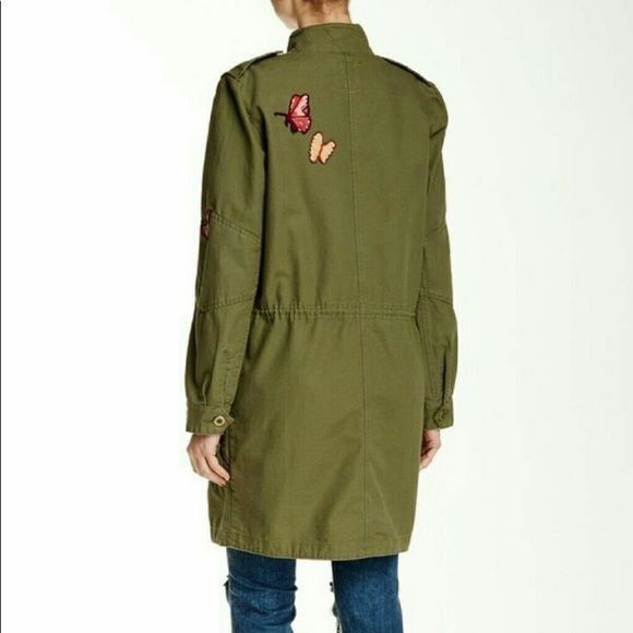 Other Melrose Market S Button Up Butterfly Patches Jacket Army Gre Size S / US 4 / IT 40 - 2 Thumbnail