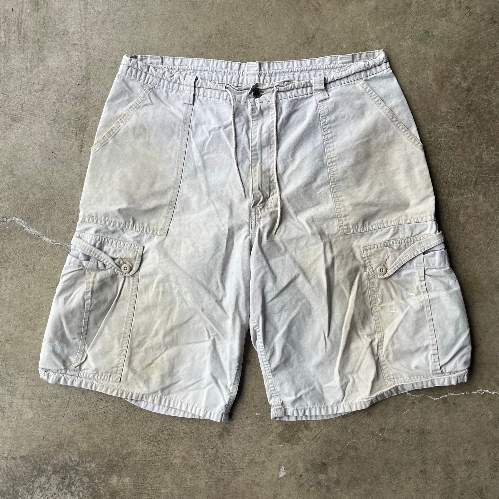 Vintage VTG SILVERTAB CARGO SHORTS TAN BAGGY Y2K 00 LARGE DISTRESSED Size US 36 / EU 52 - 1 Thumbnail