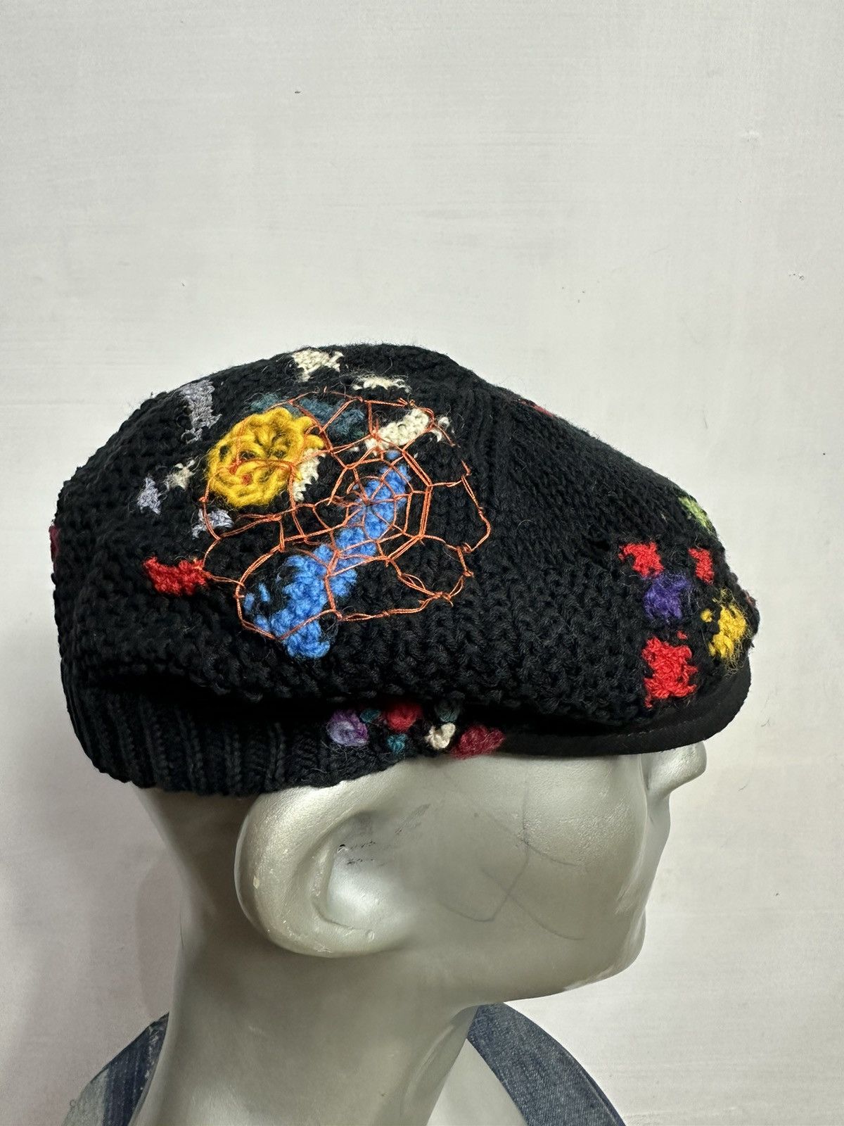 Handmade Custom Nice Design Multicolored Art Knitted Newsboy Hats Size ONE SIZE - 6 Thumbnail