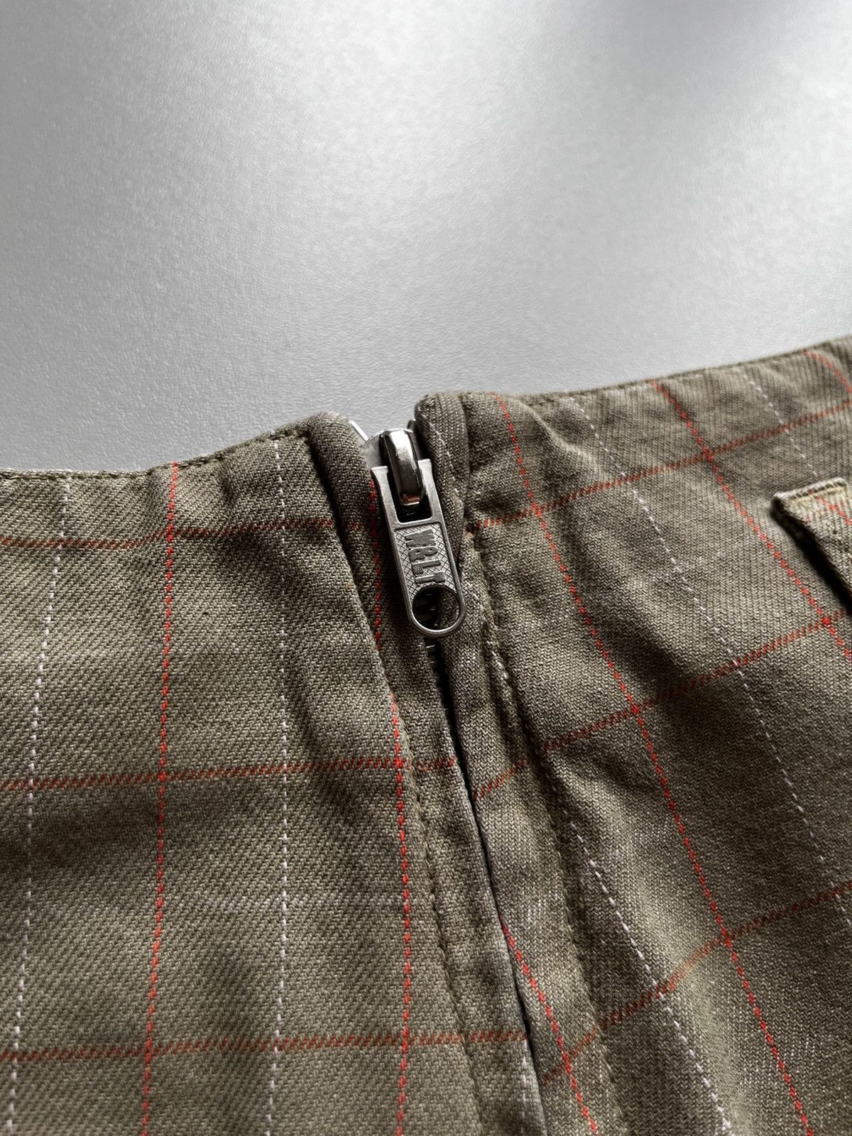 Walter Van Beirendonck Late 90's Walter van Beirendonck W.&L.T. khaki check skirt: Size 29" - 5 Thumbnail